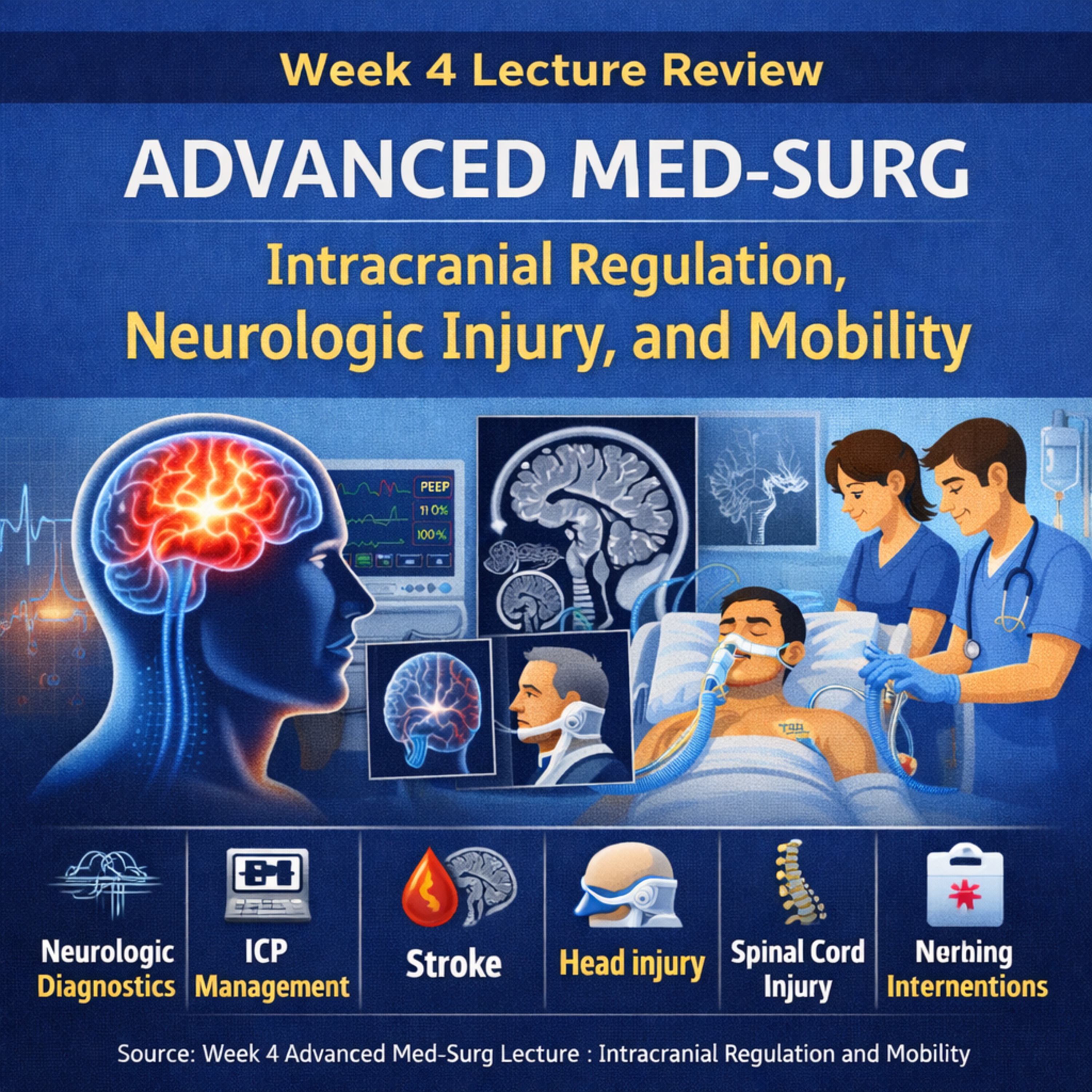Week 4 Lecture Review: Advanced Med-Surg – Intracranial Regulation, Neurologic Injury, and Mobility episode artwork