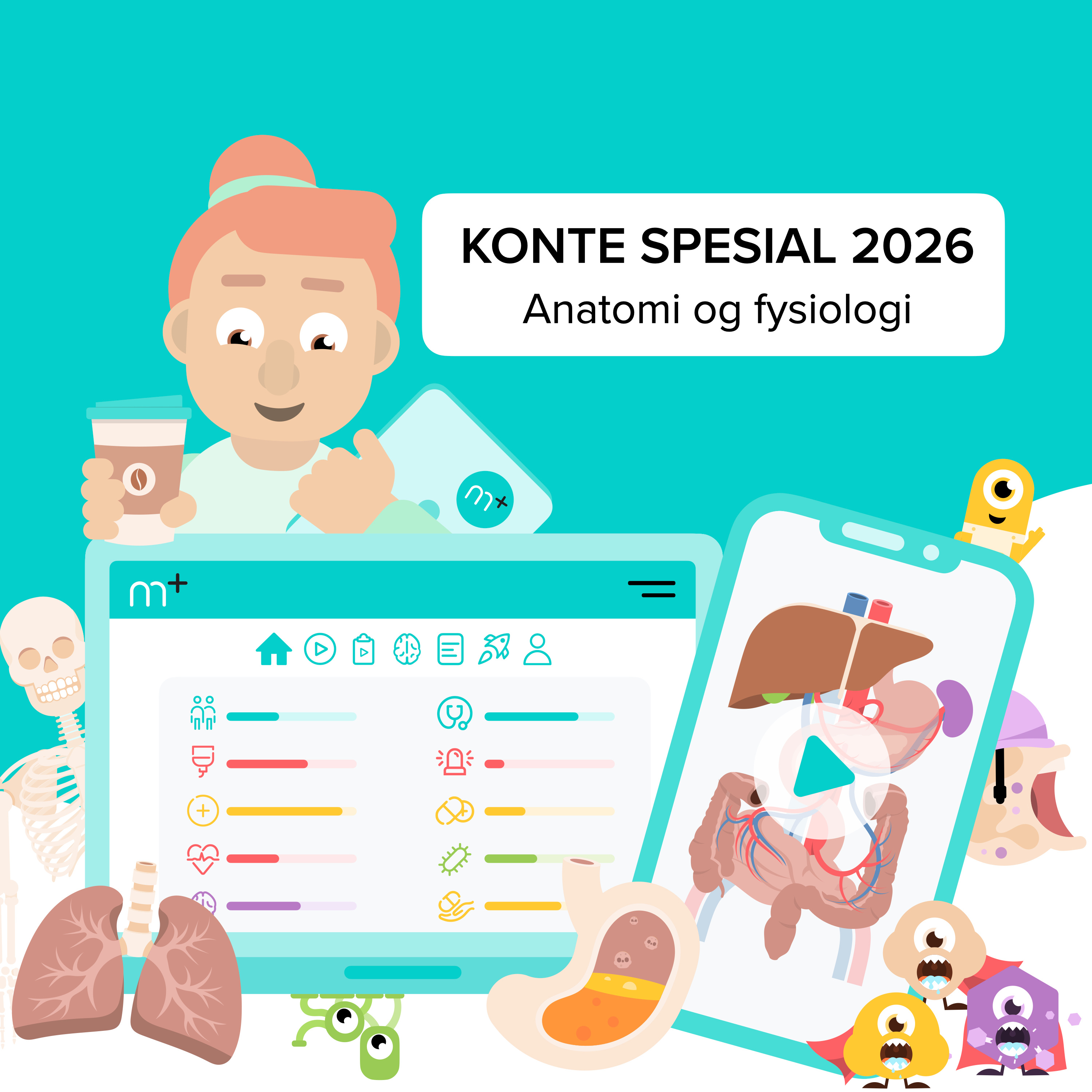 Kontespesial 2026: Slik består du anatomi og fysiologi🔥