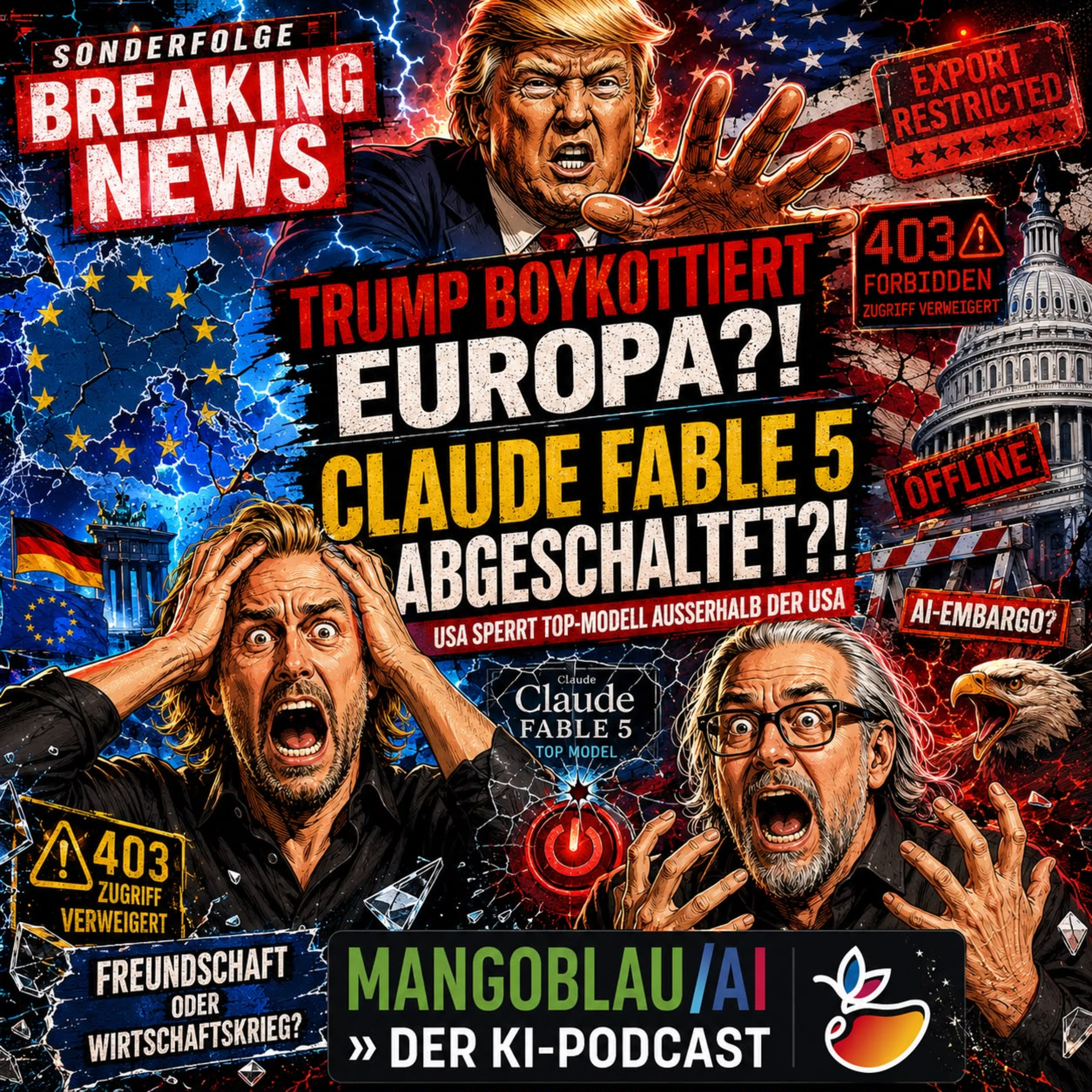 Trump stellt Claude ab? Europas KI-Abhängigkeit unter Strom / Mangoblau AI episode artwork