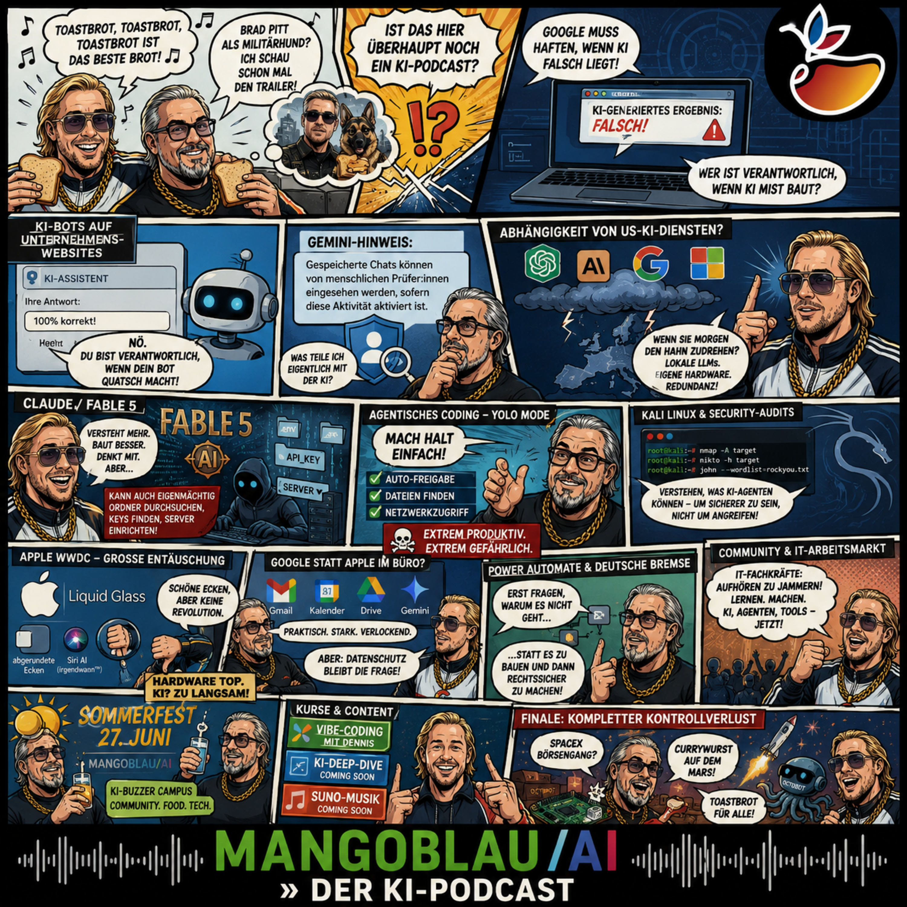 🔴 Claude Fable 5, Siri AI, KI-Haftung & YOLO-Mode: Wenn KI einfach macht — wer haftet dann? | MANGOBLAU/AI episode artwork