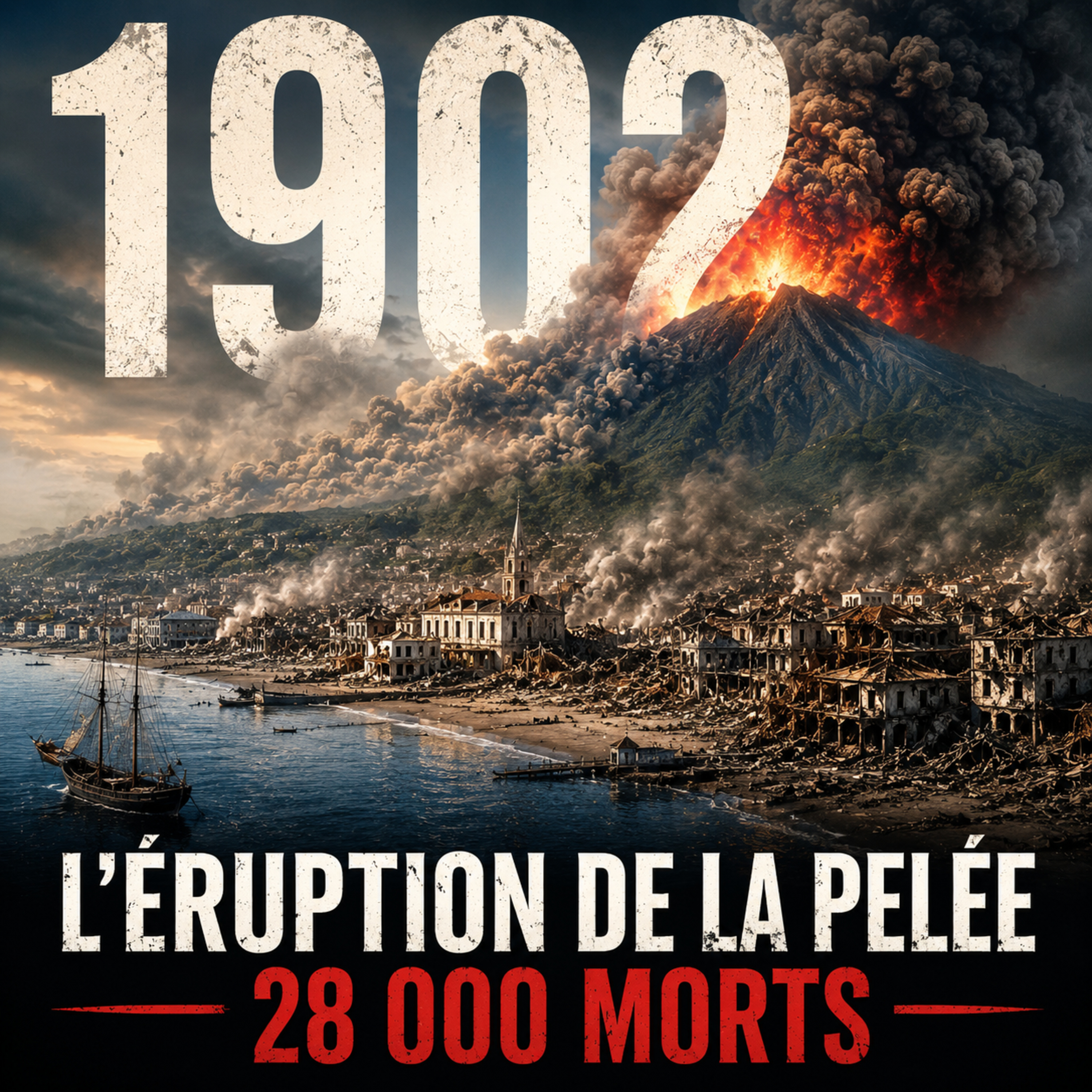 1902 : l’éruption de la Montagne Pelée qui a détruit Saint-Pierre et fait 28 000 morts