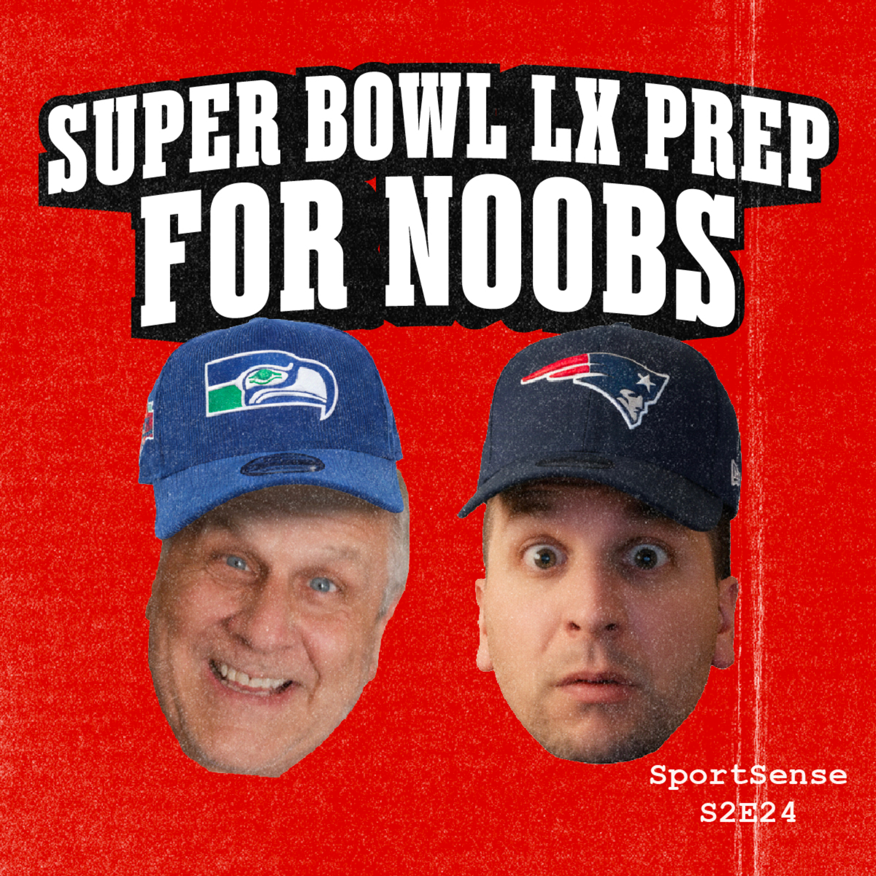 Prepping a sports noob for Super Bowl LX episode artwork