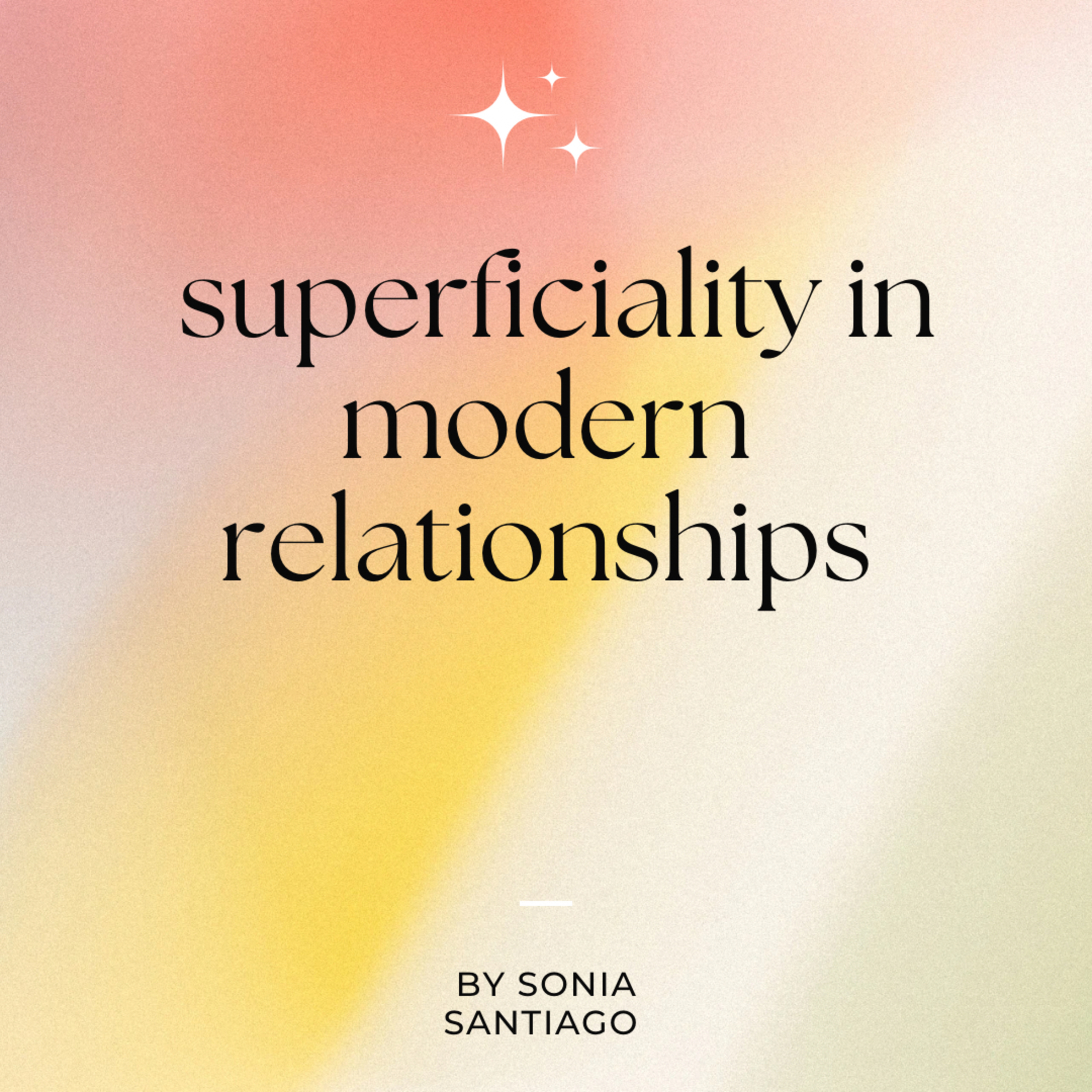Superficiality and modern relationships episode artwork
