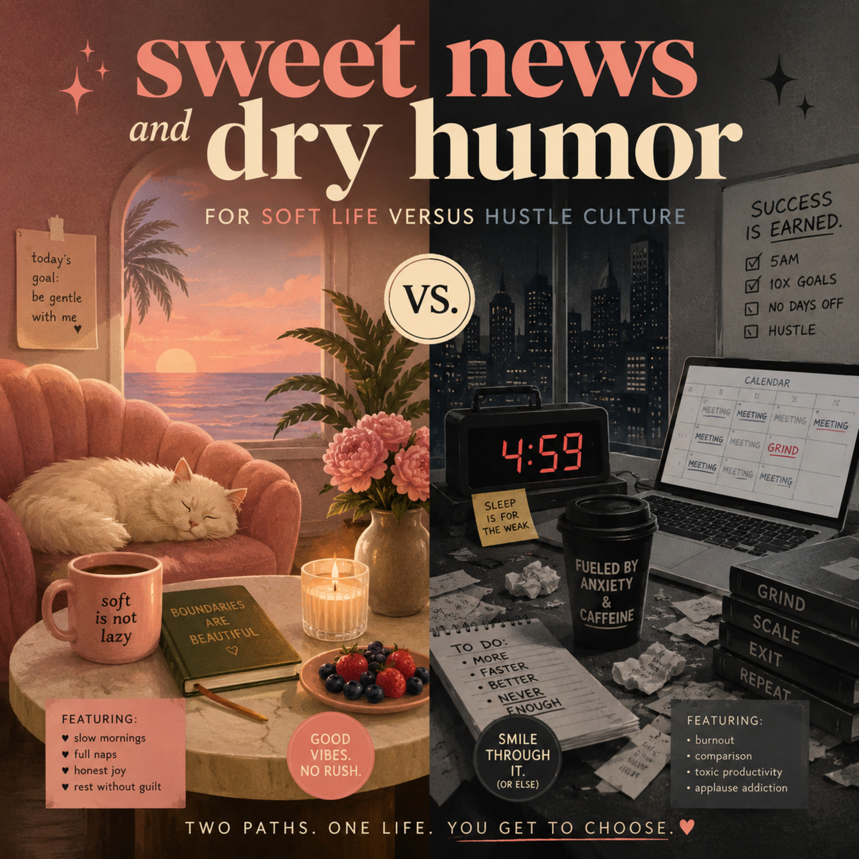 Soft life vs hustle culture.  episode artwork