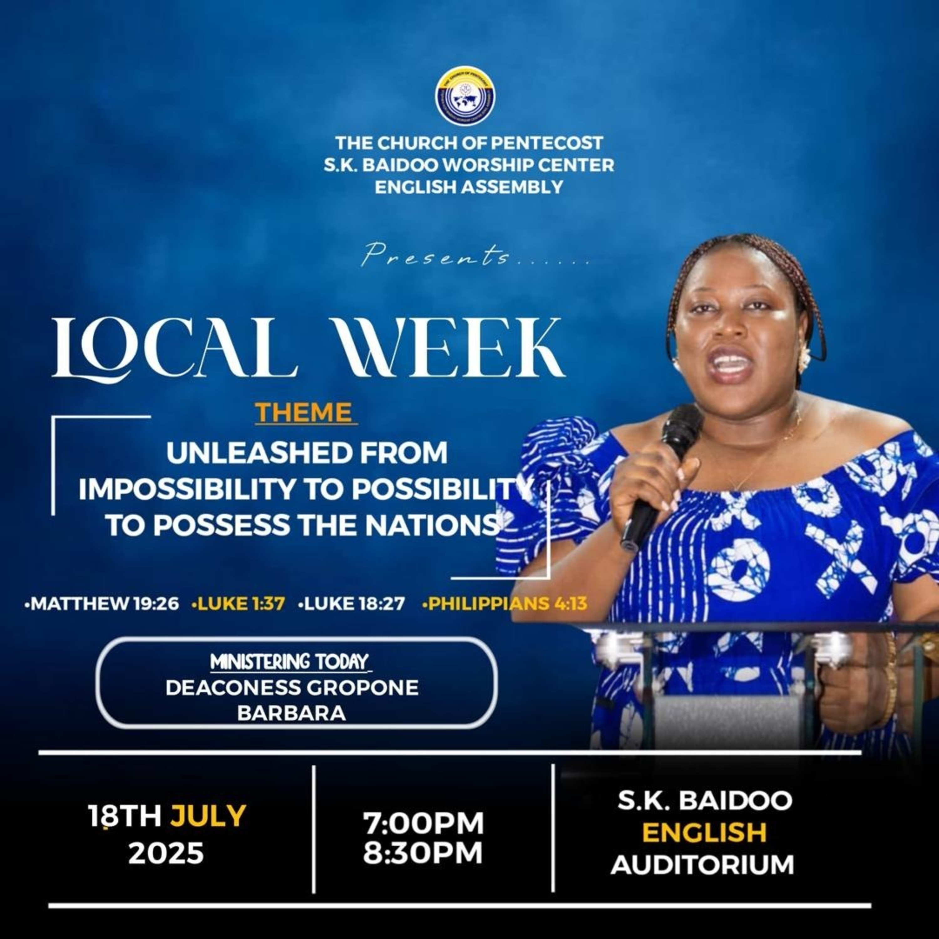 The Church of Pentecost, S.K. Baidoo English Assembly