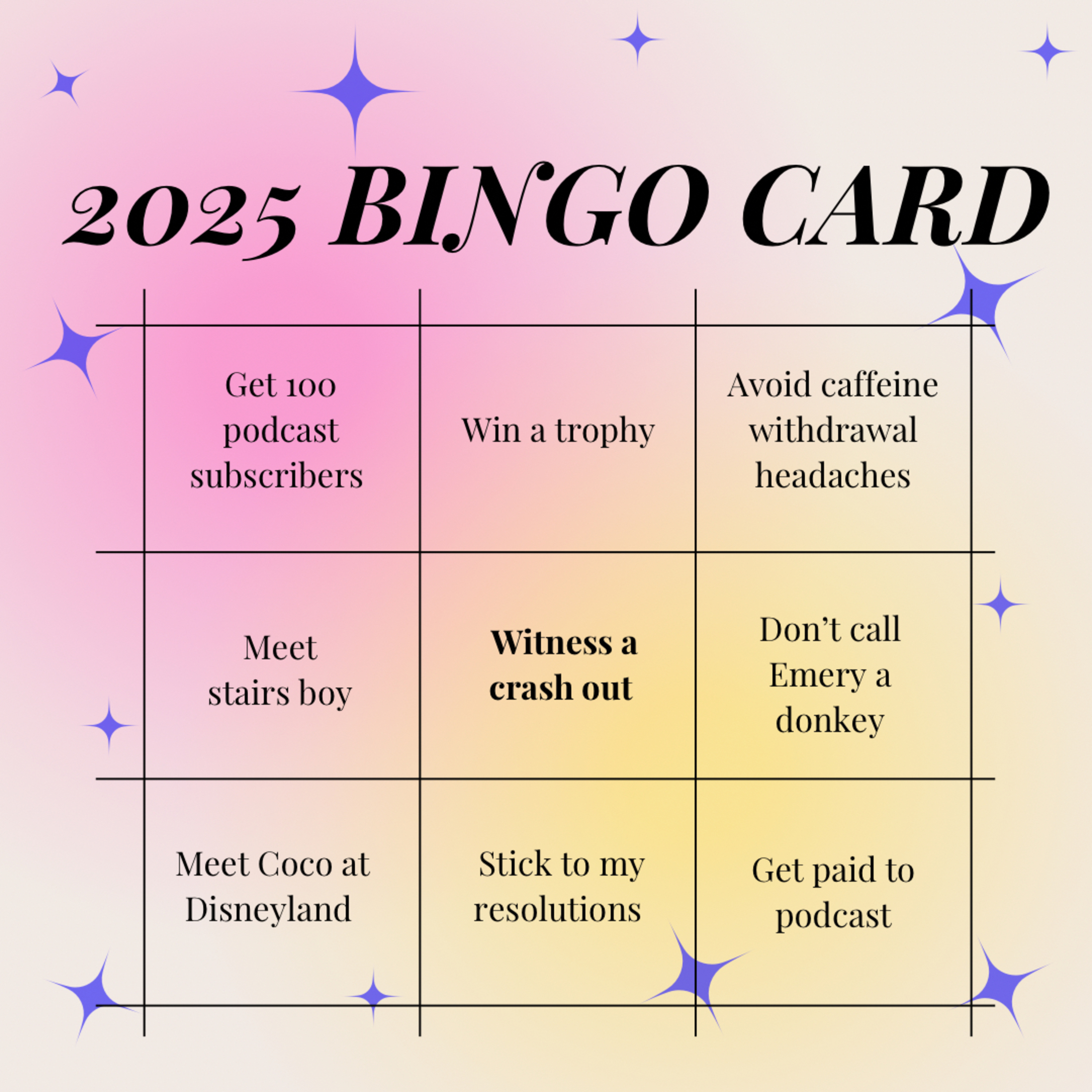 2025 Bingo Card episode artwork