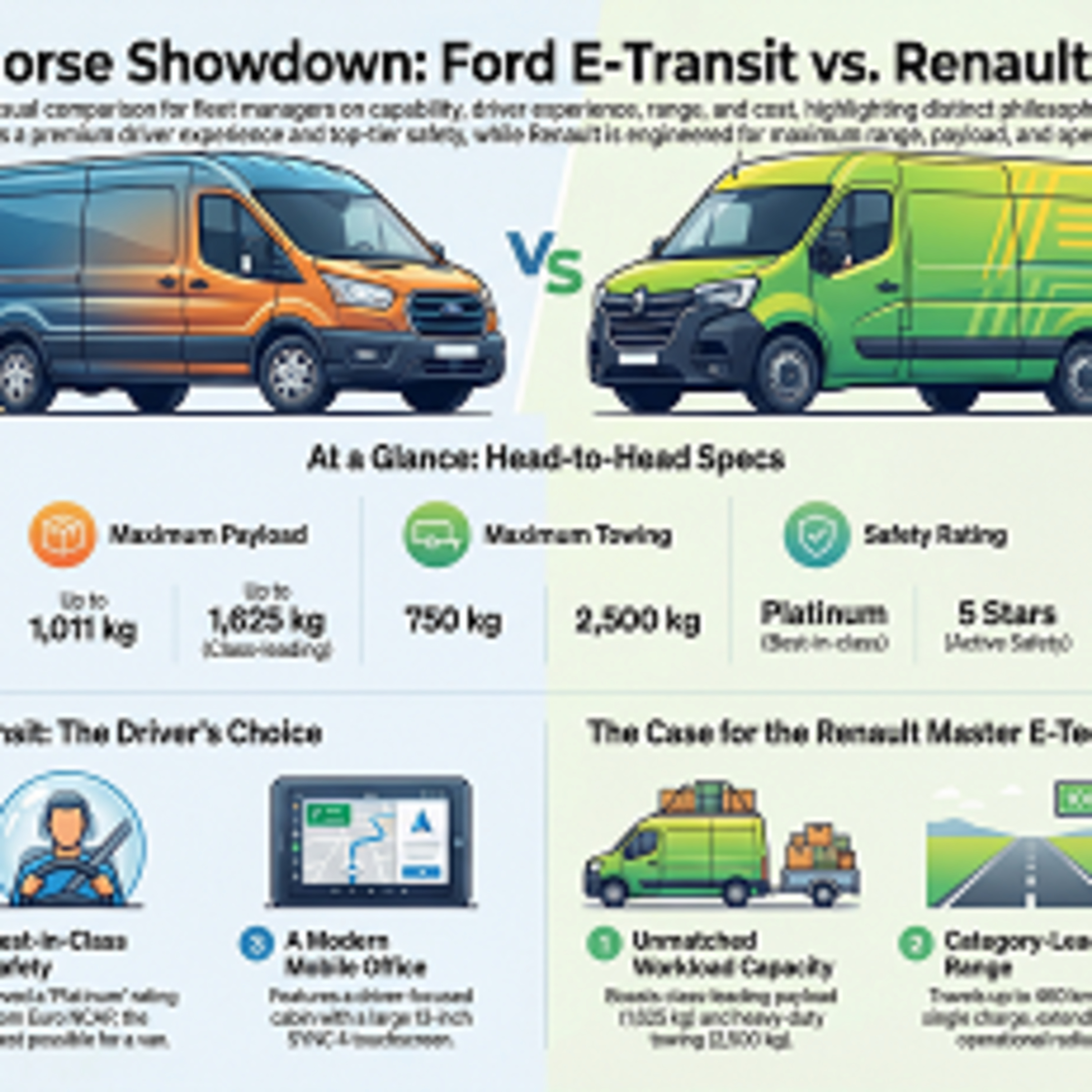 Electric Van Showdown: Ford E-Transit Versus Renault Master E-Tech