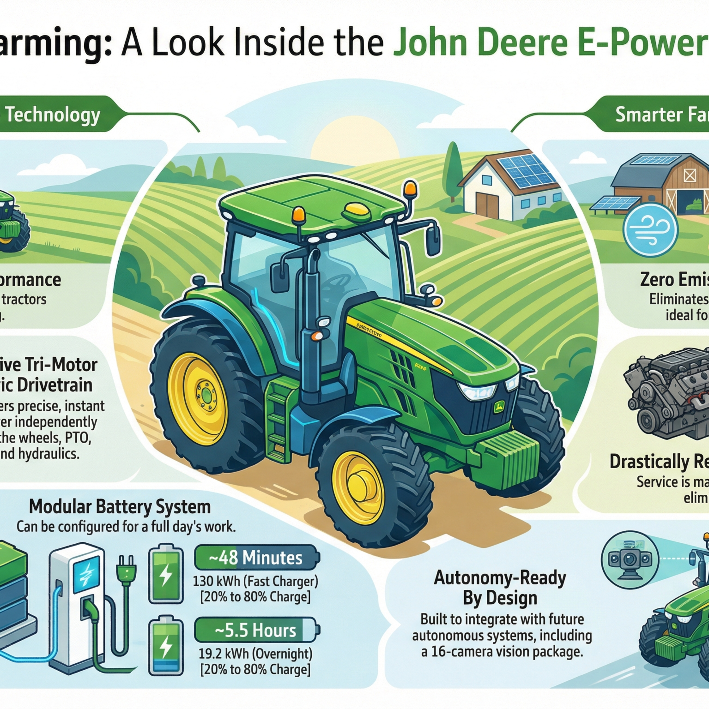 John Deere's Electric Tractor Evolution: E-Power Farming