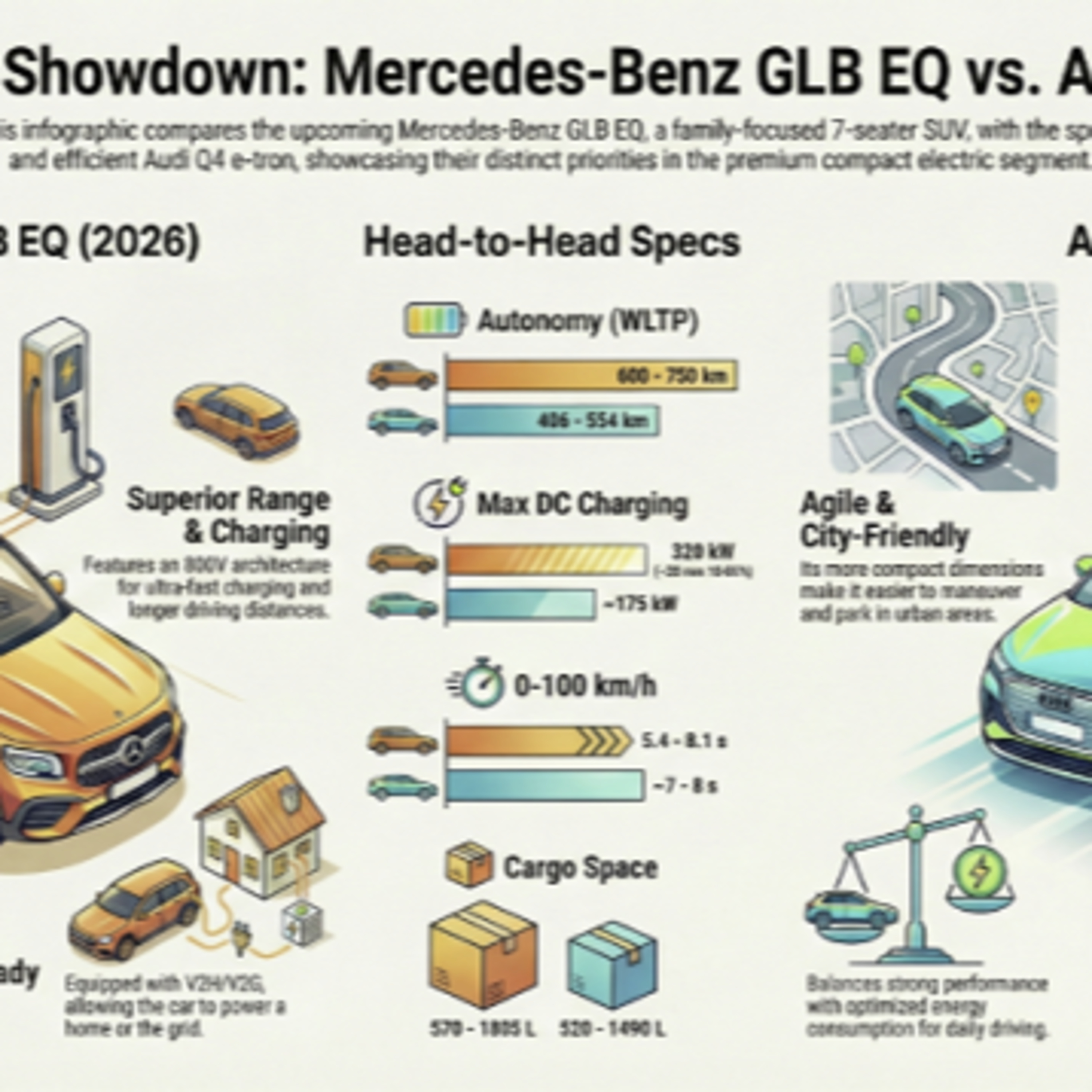 GLB Elettrica Versus Audi Q4 e-tron