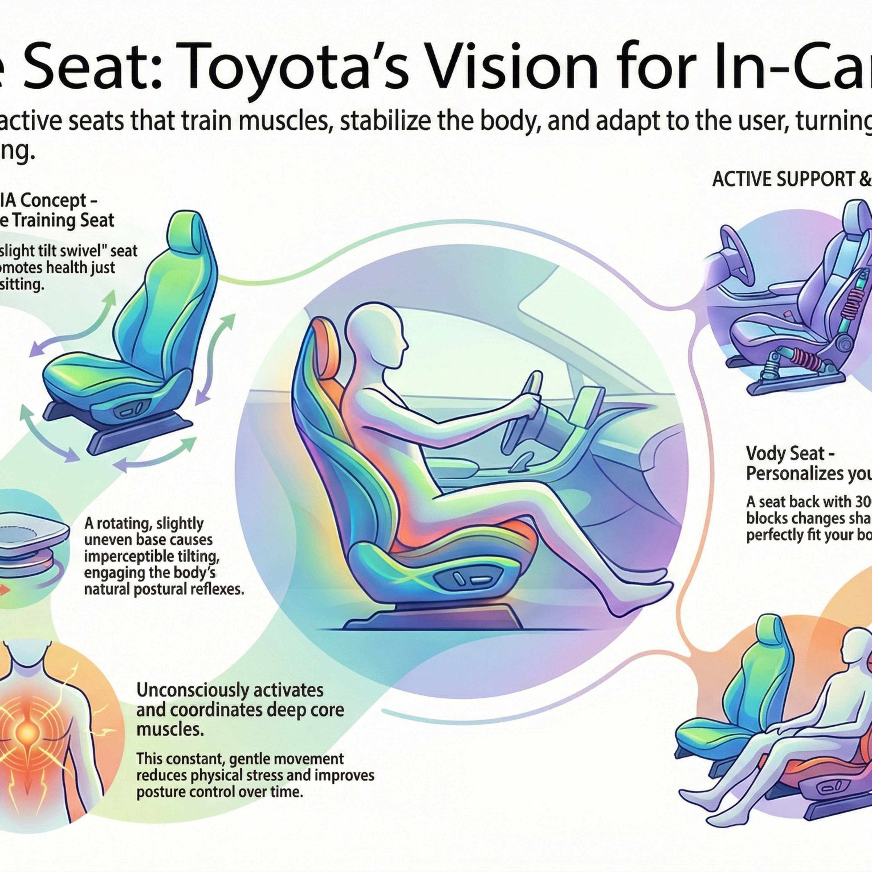 Toyota Muscle-Training Car Seat Technology Toyota Muscle-Training Car Seat Technology