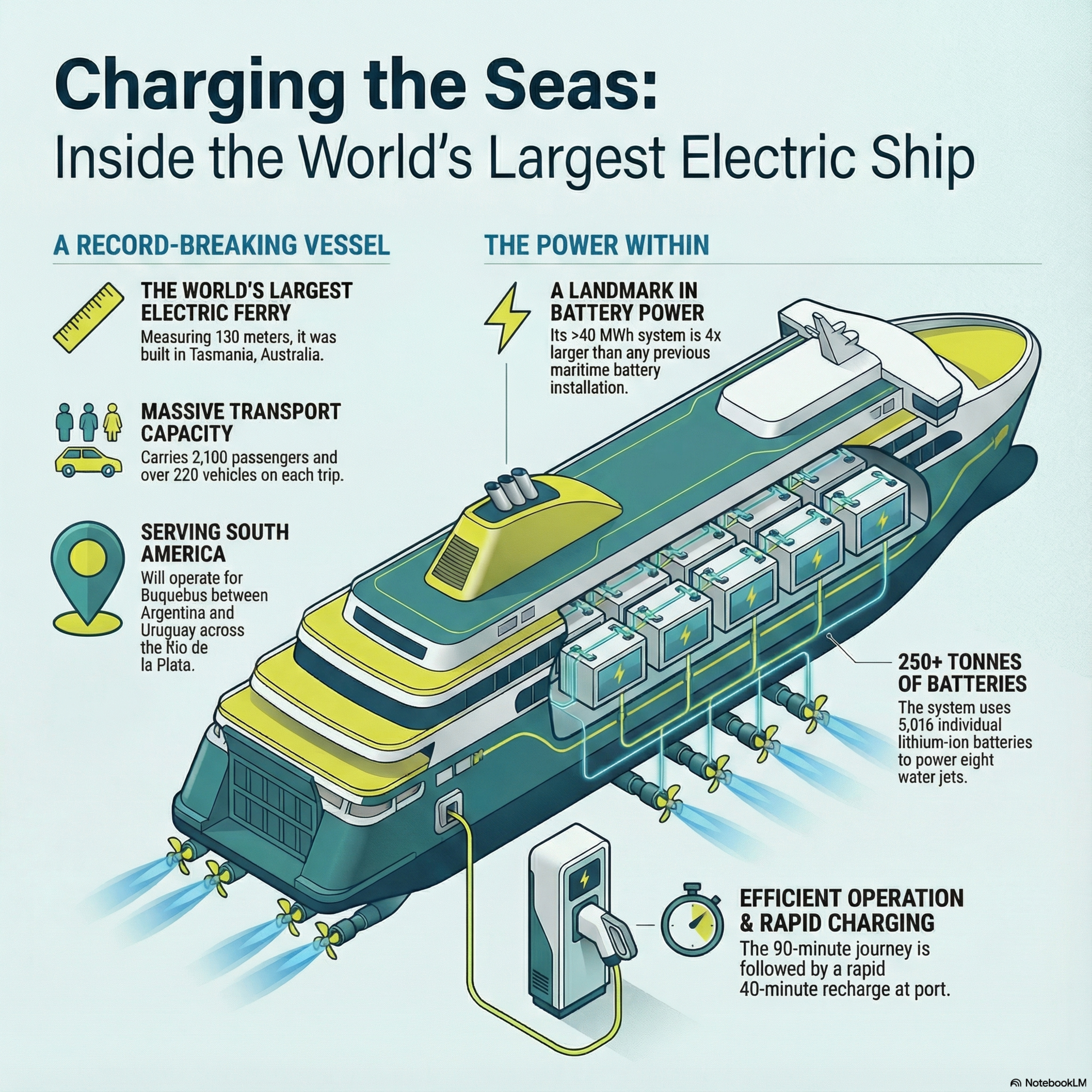 World's Largest Battery-Electric Ship Powers Up