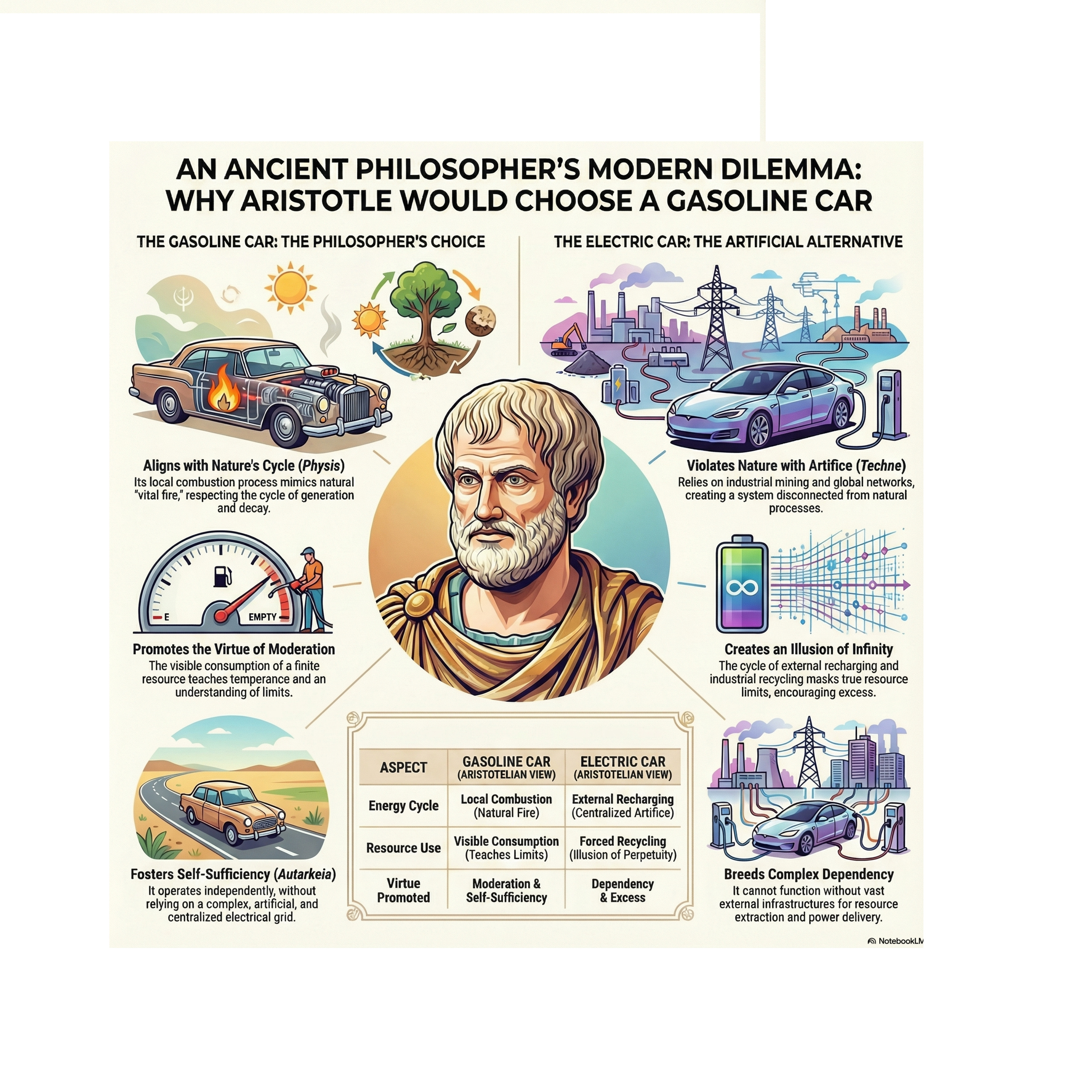 Aristotle's Choice: Thermal Versus Electric Vehicles