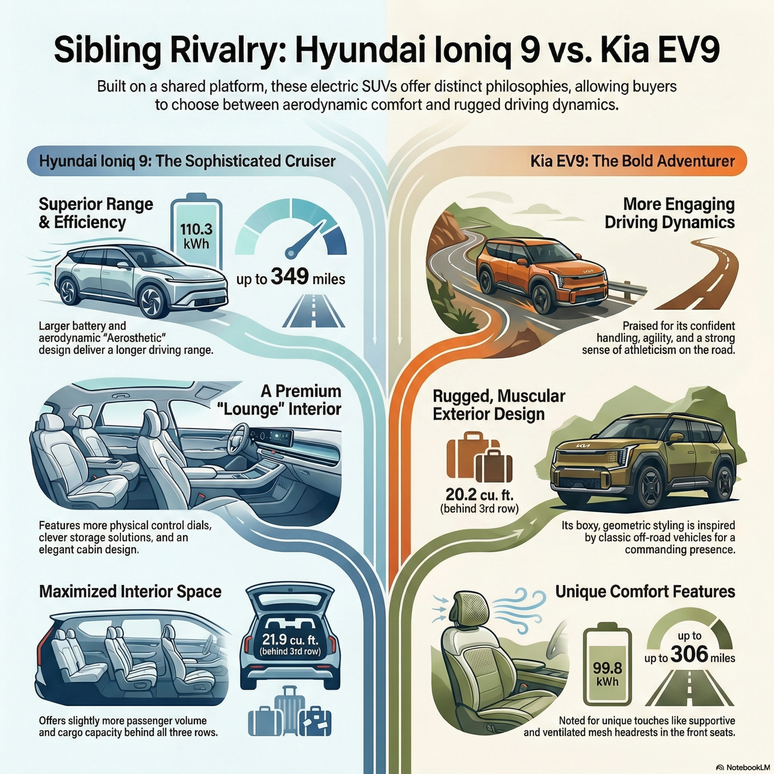 Hyundai Ioniq 9 vs Kia EV9: La Sfida dei Giganti Elettrici a 7 Posti