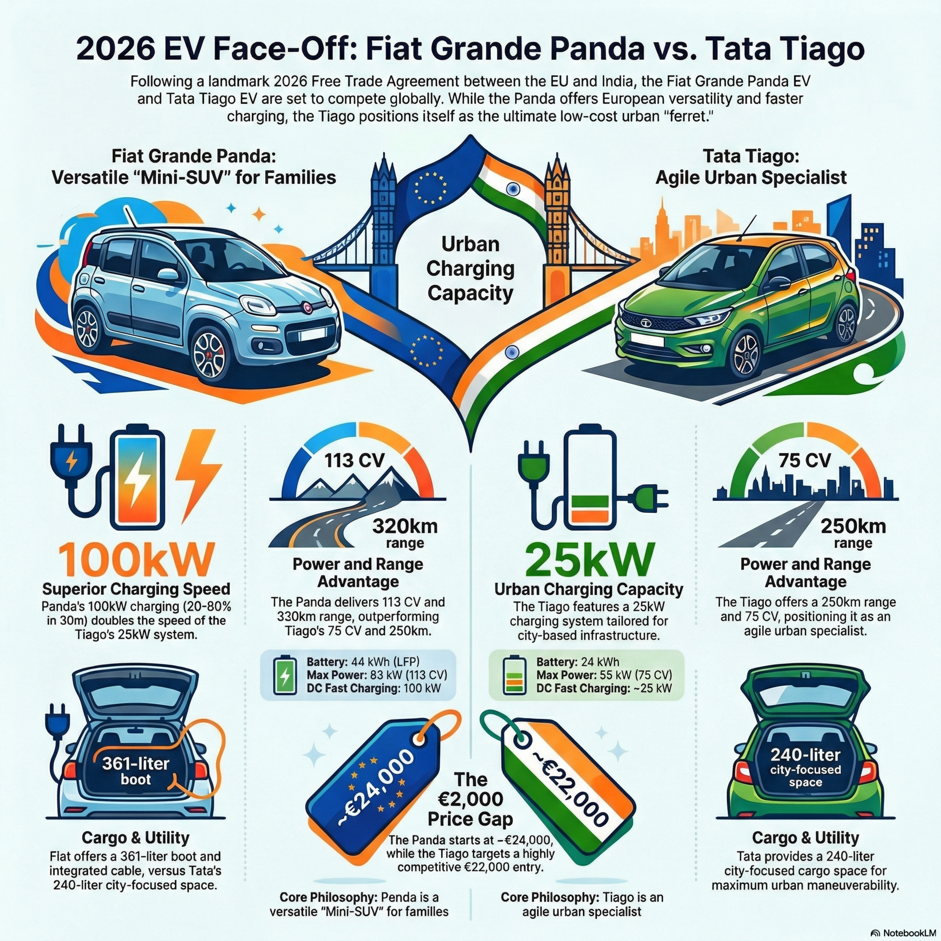 Fiat Grande Panda vs Tata Tiago: Urban EV Duel