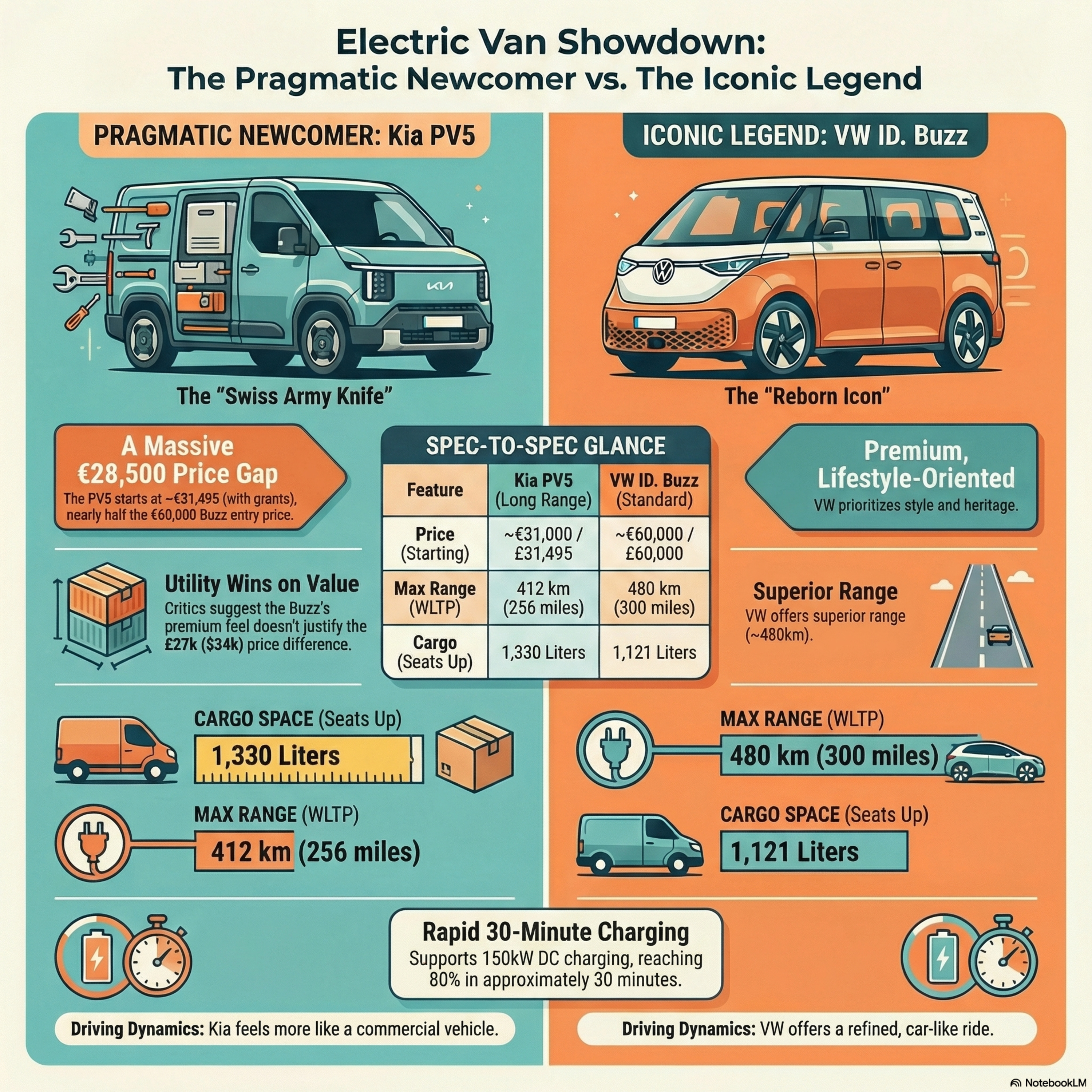 Utility vs. Icon: The Kia PV5 and VW ID. Buzz