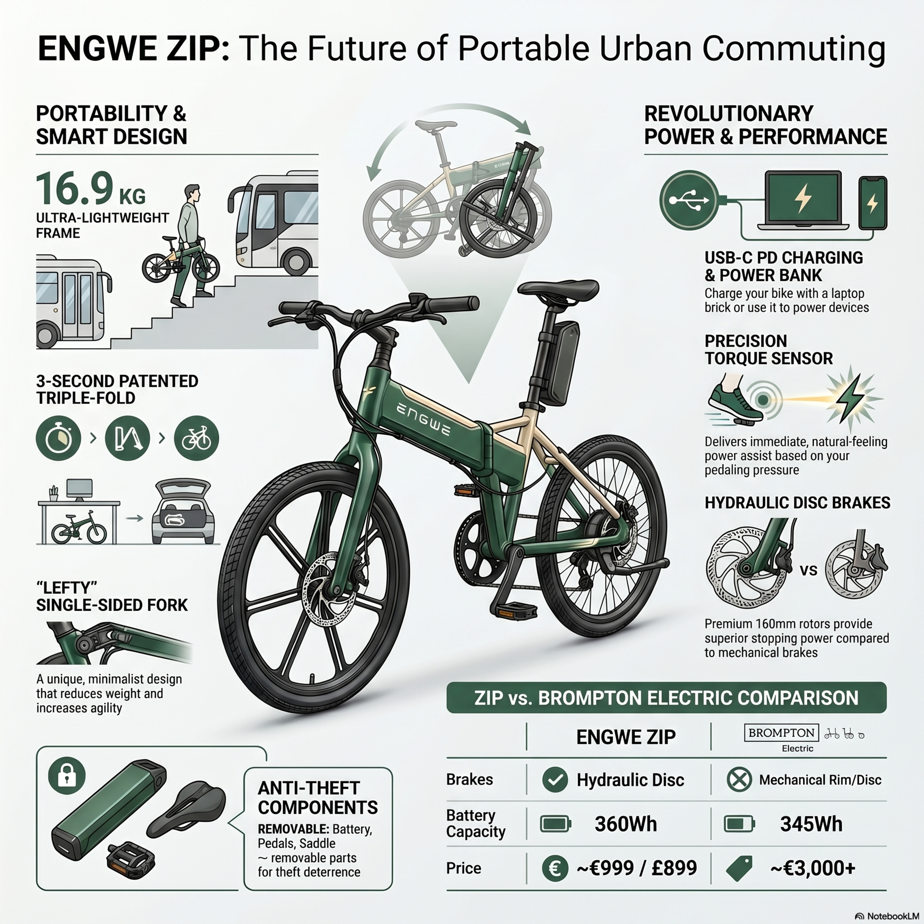 ENGWE Zip: The USB-C Powered Urban Folding E-Bike