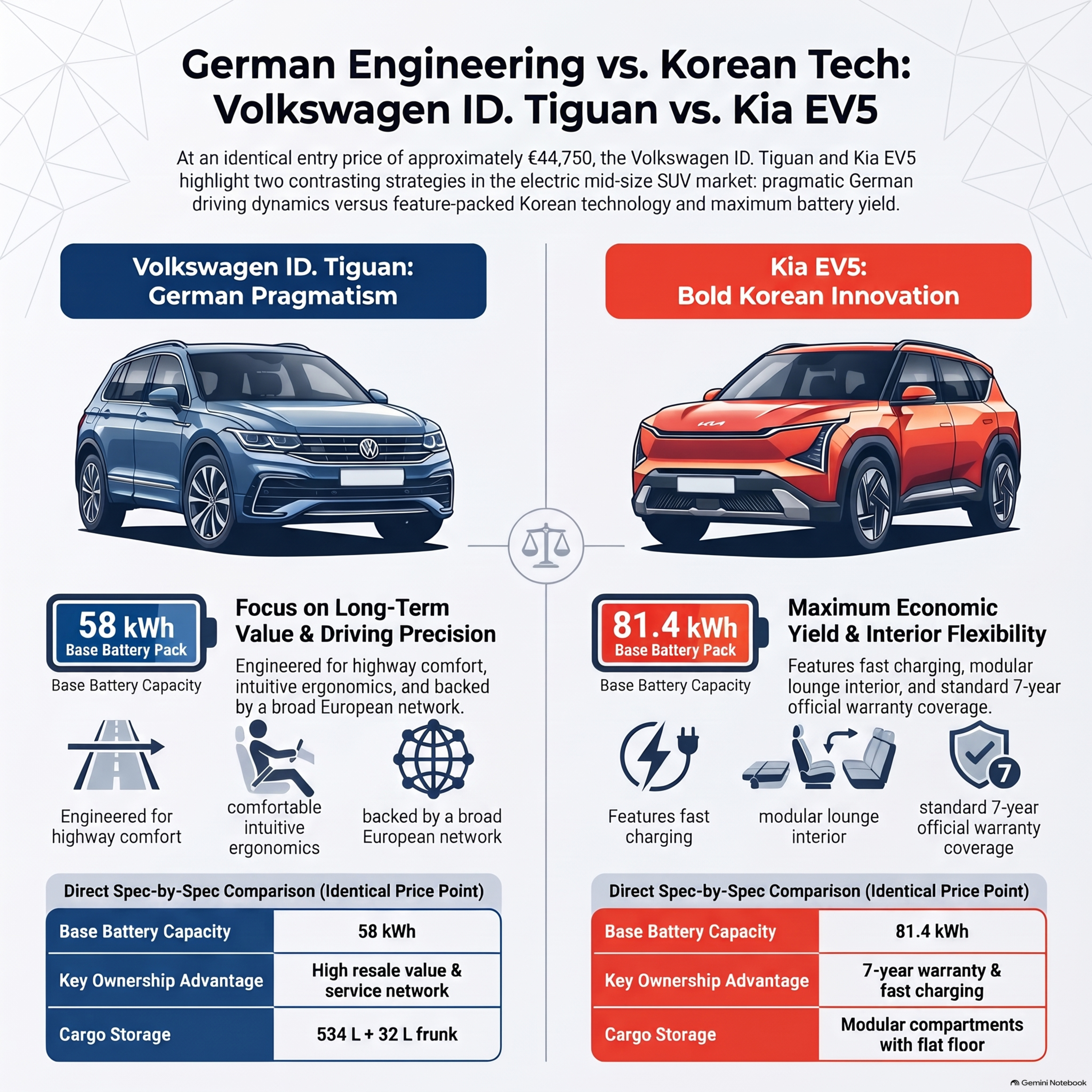 Electric SUV Showdown: Volkswagen versus Kia