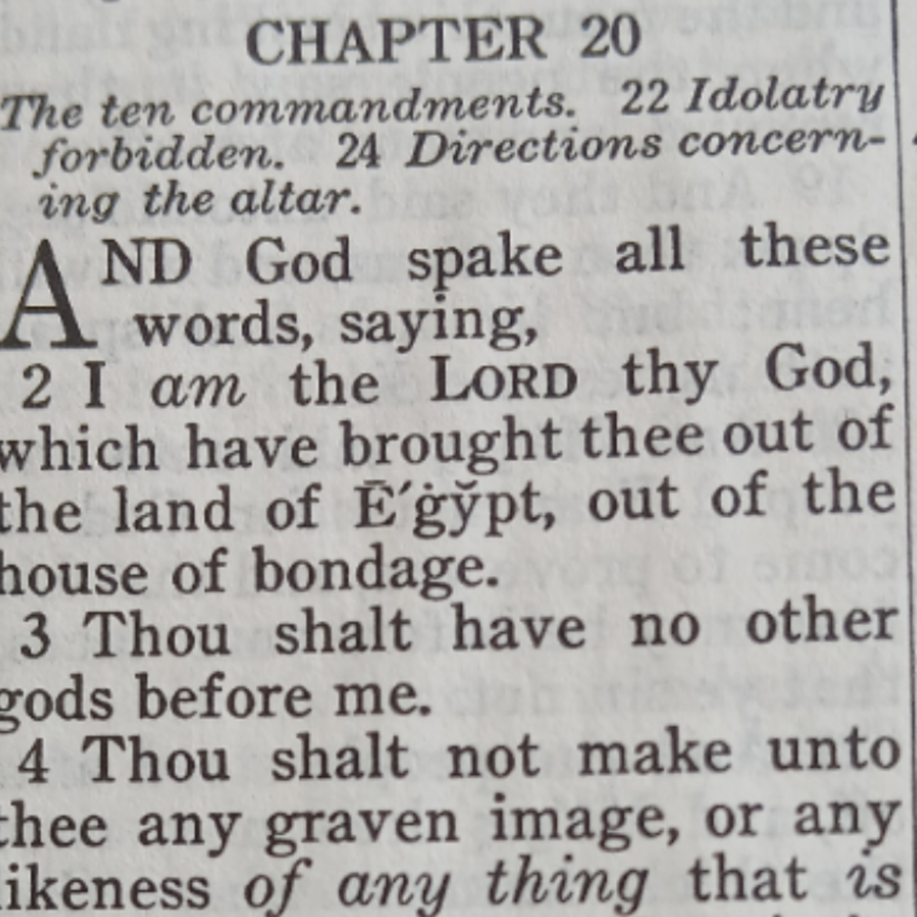 Exodus chapter 20