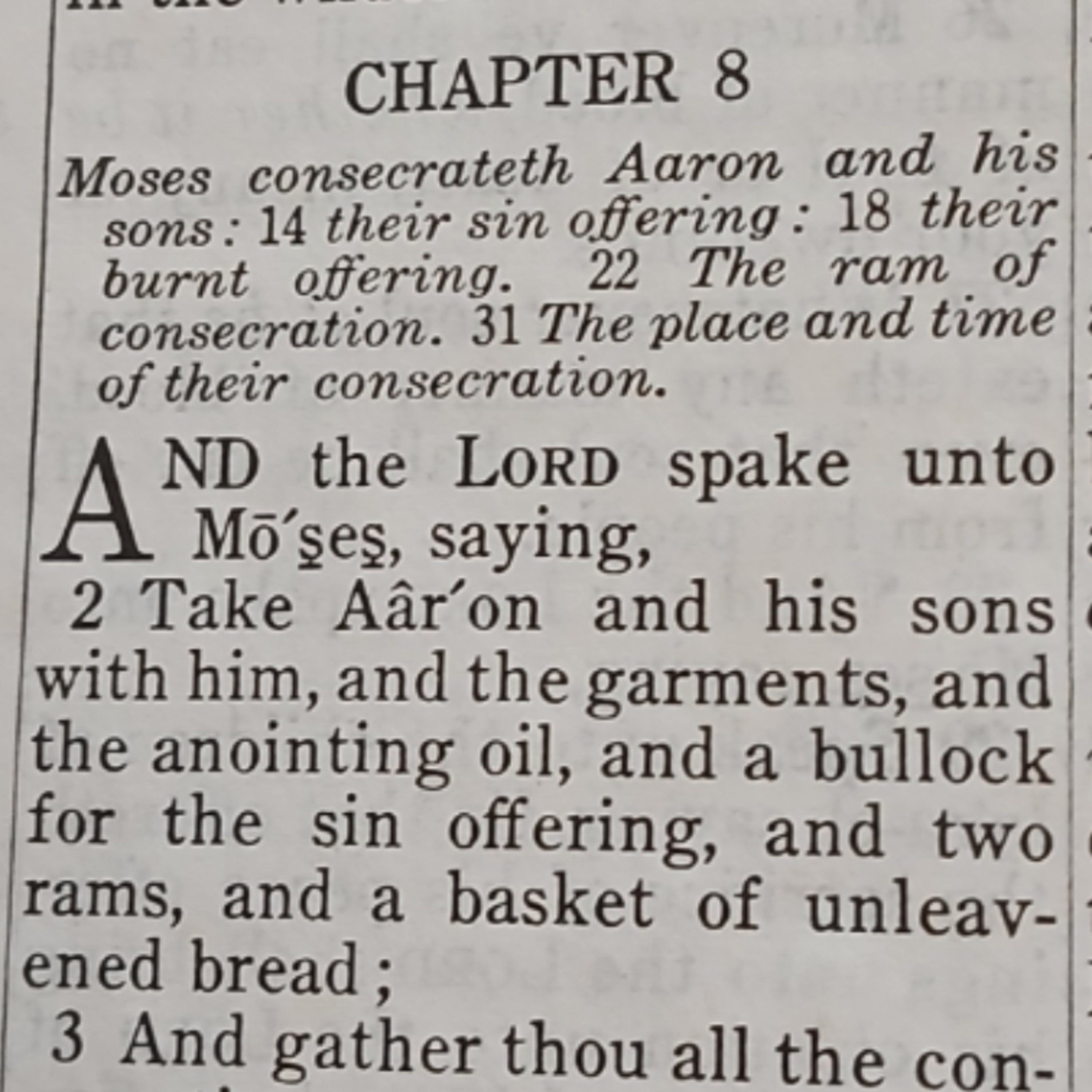 Leviticus chapter 8