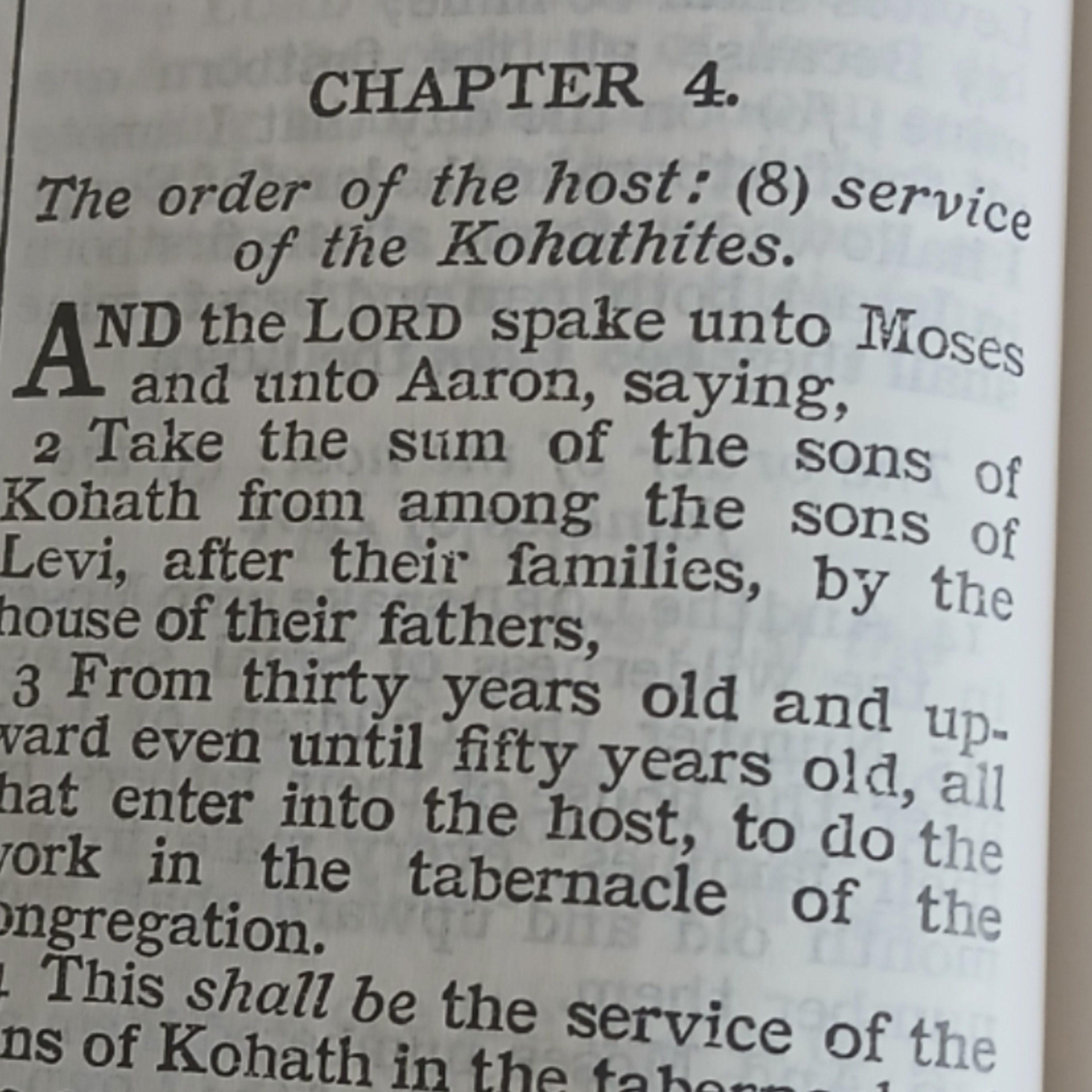 Numbers chapter 4