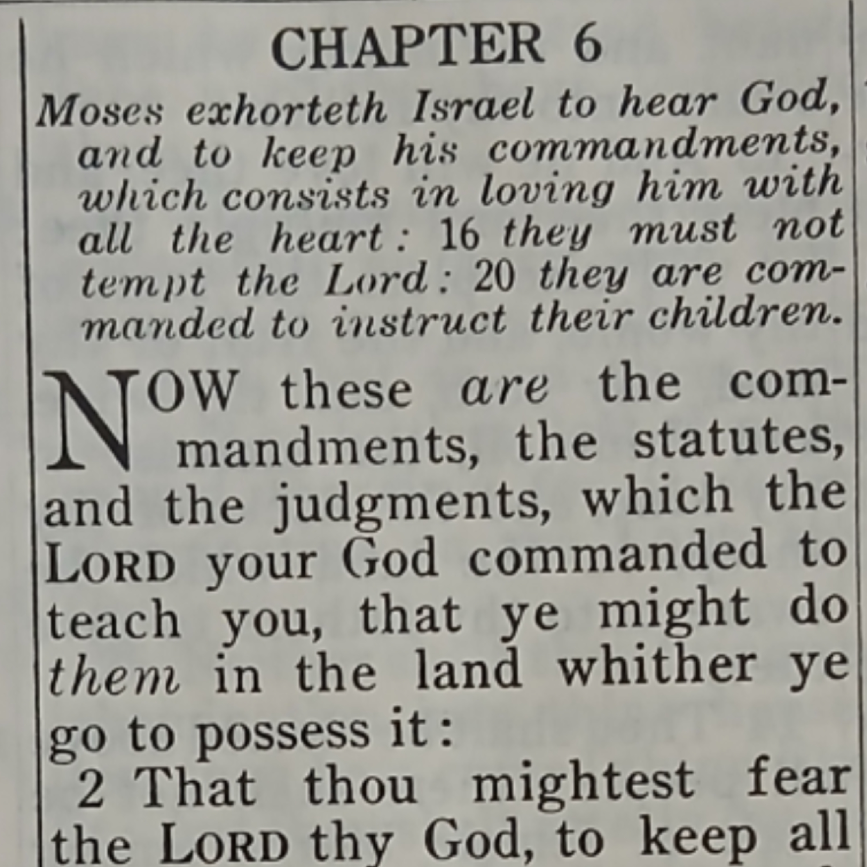 Deuteronomy chapter 6