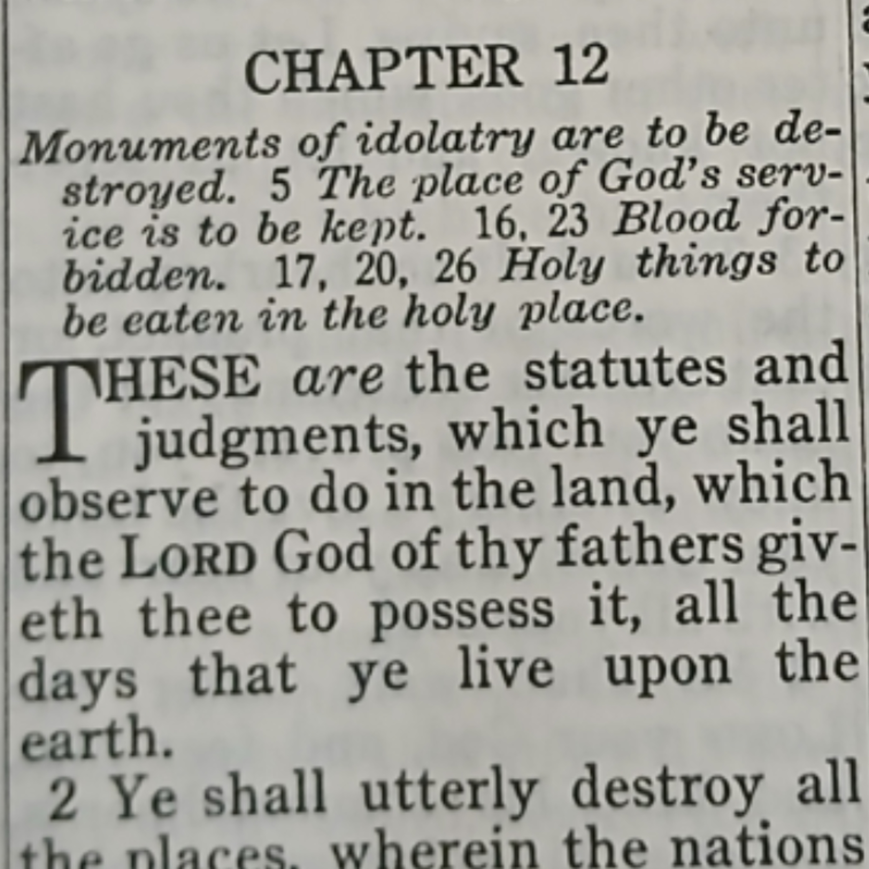 Deuteronomy chapter 12
