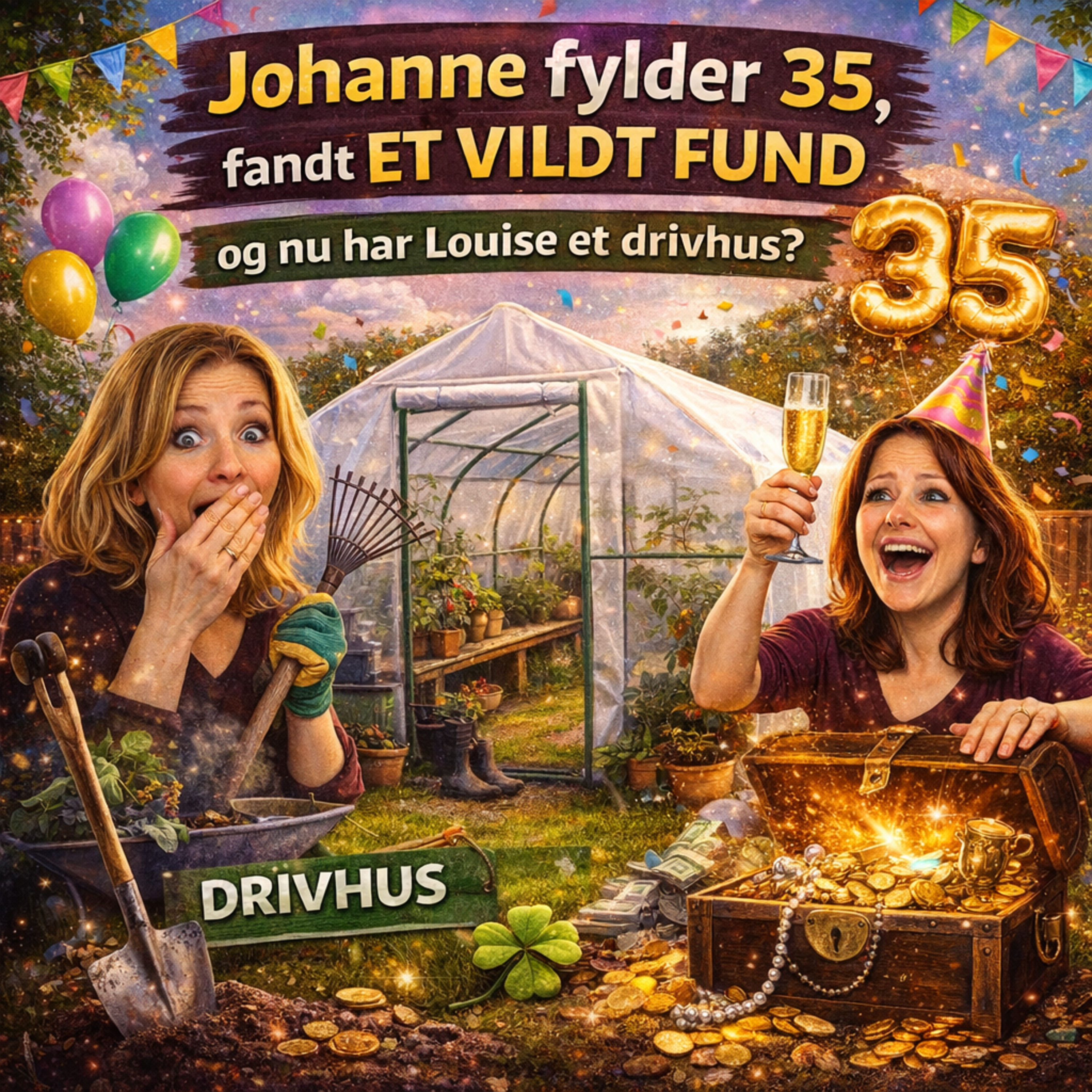 [Episode 18] - Johanne fylder 35, fandt ET VILDT FUND – og nu har Louise et drivhus?! 🏕️🌱 episode artwork