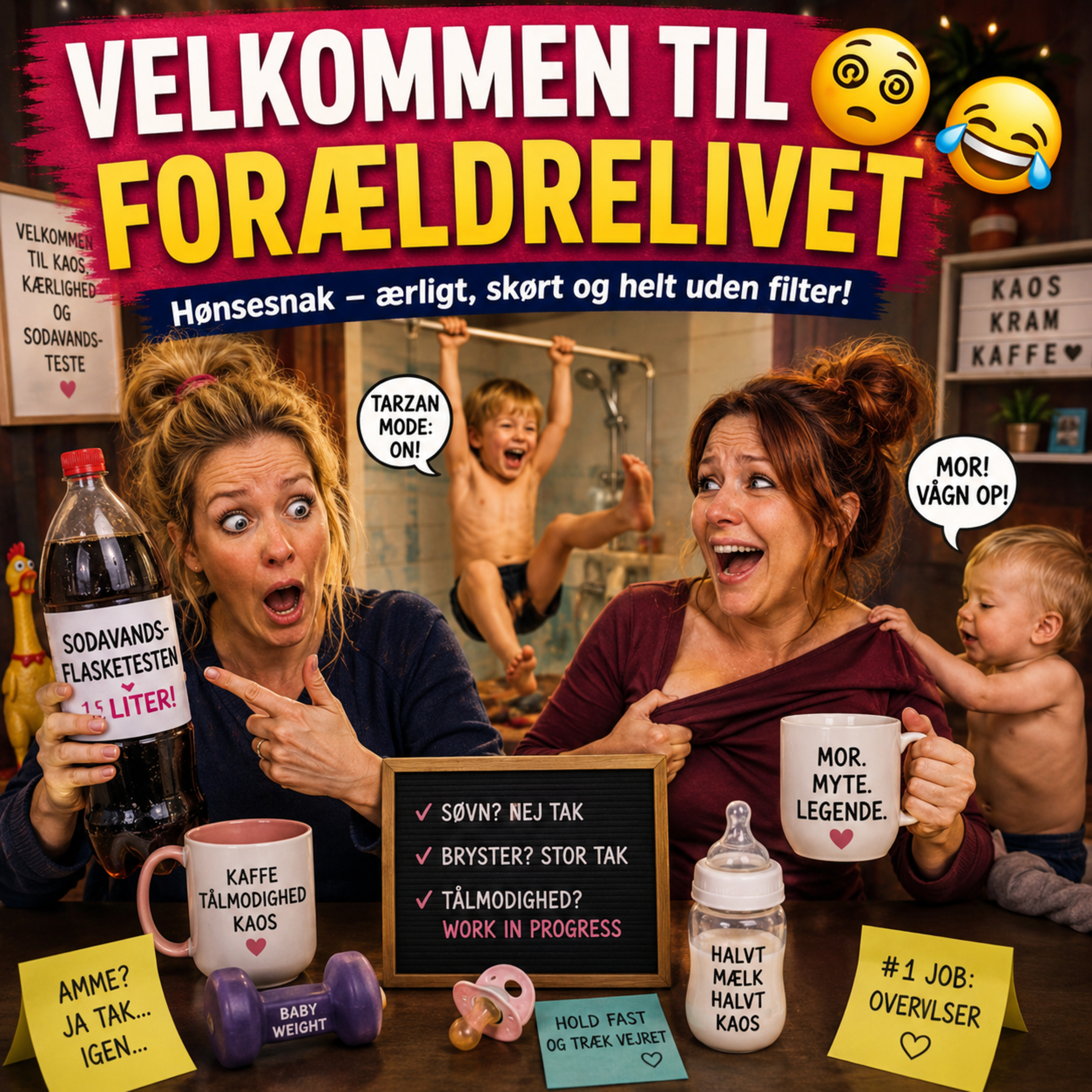 [Episode 32] - Fra brystvorte-lasso til dillertjavs-tarzan – velkommen til forældrelivet 😵‍💫😂 episode artwork