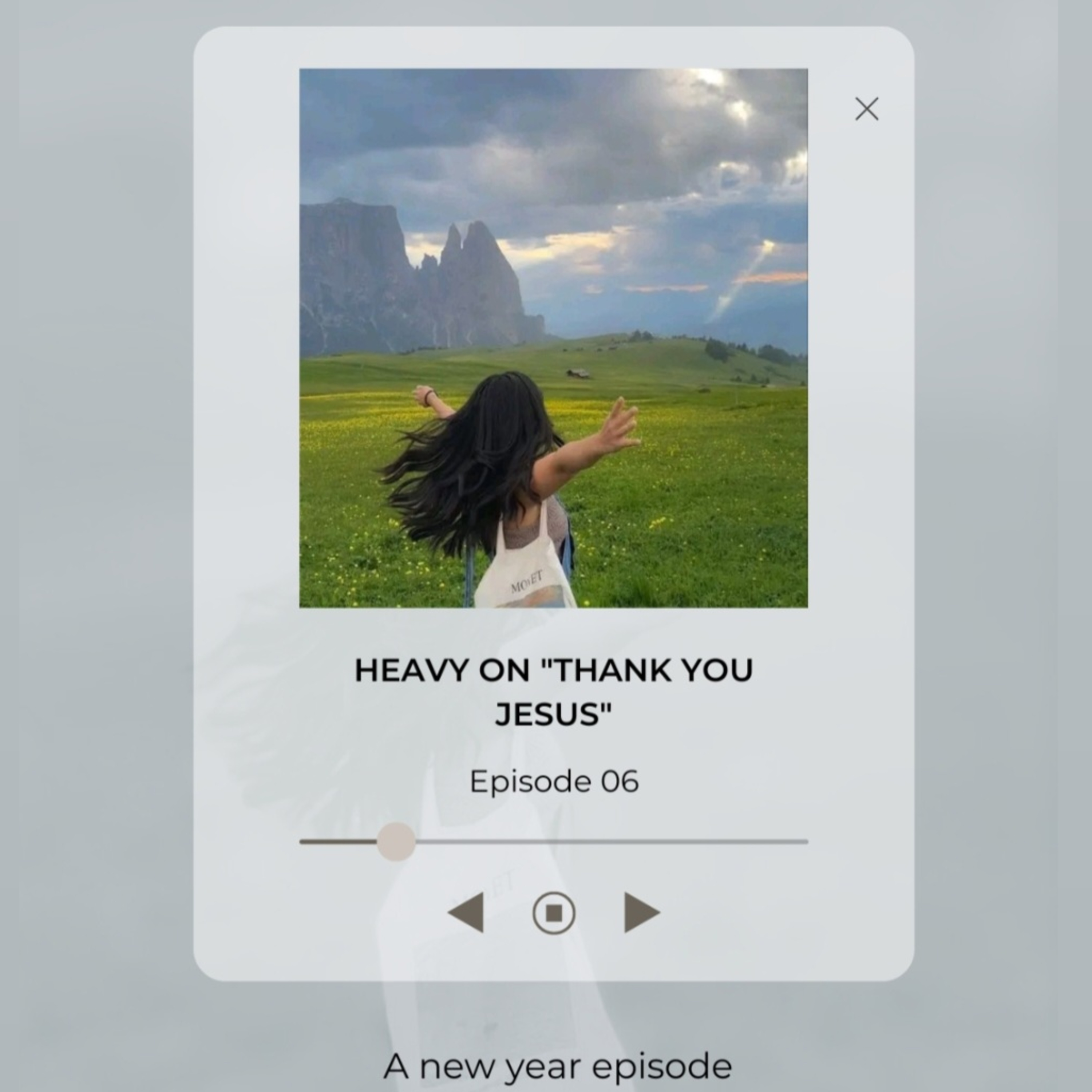 Heavy on "Thank you Jesus " episode artwork