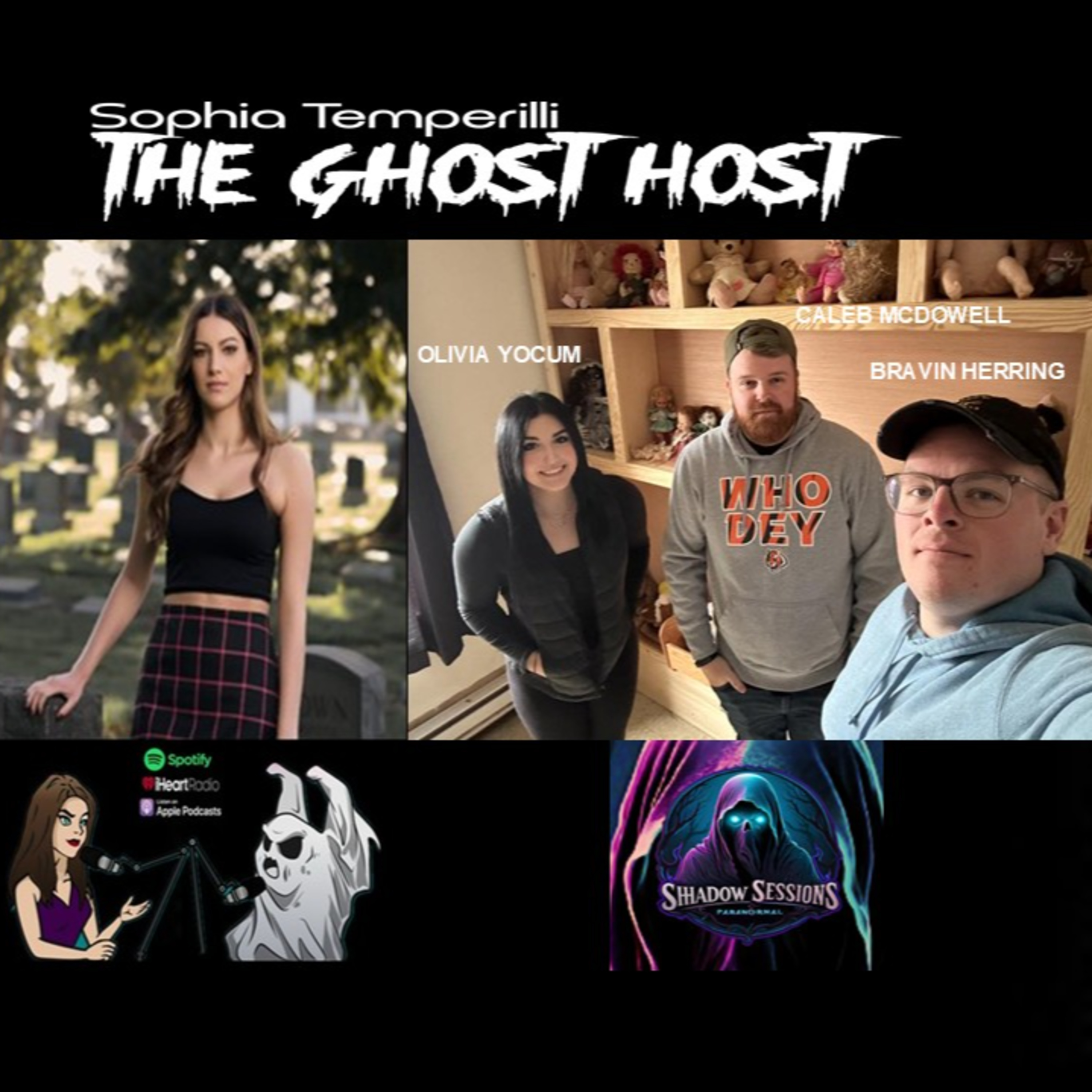 ‘Shadow Sessions Paranormal’ investigators BRAVIN HERRING, OLIVIA YOCUM and CALEB MCDOWELL, available now!!