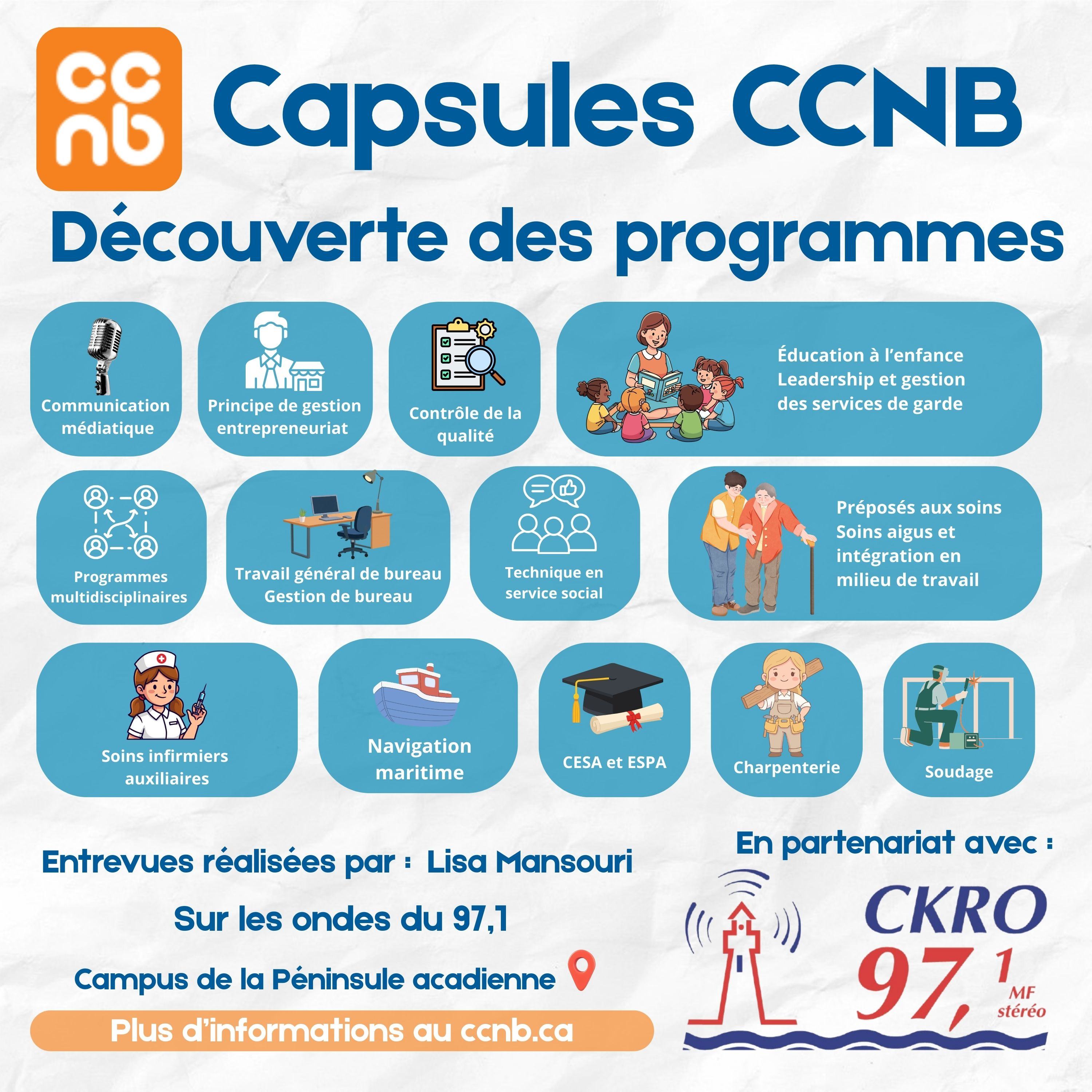 Capsules CCNB - Programme de préposé aux soins, soins aigues et soins infirmiers auxiliaires