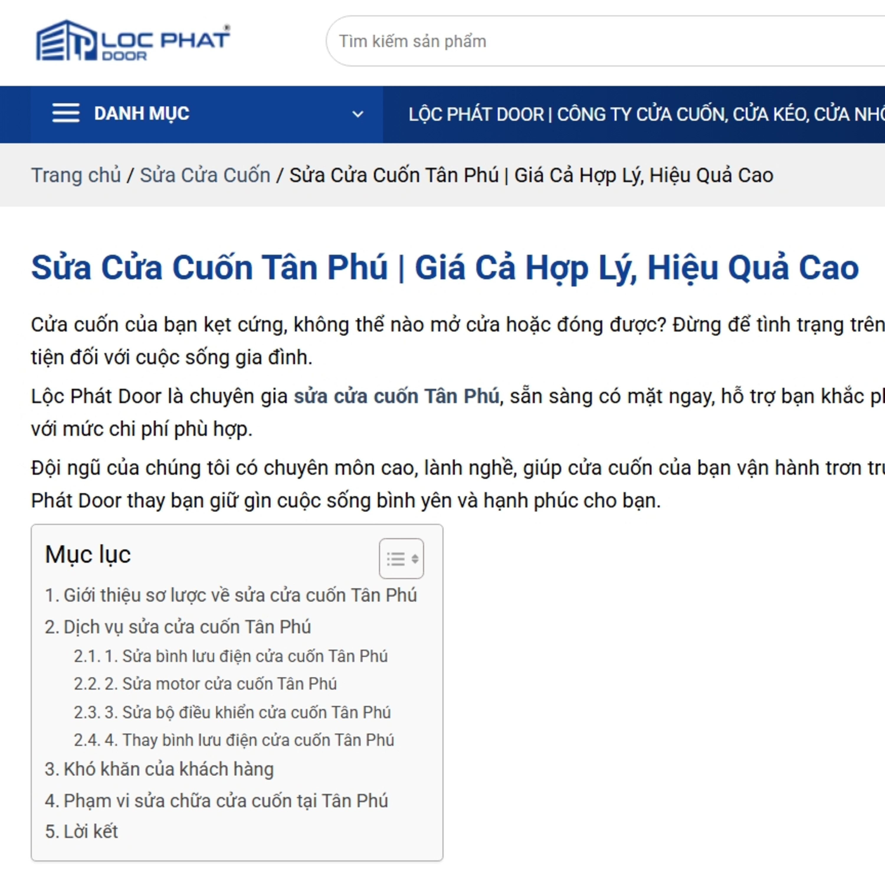 Lộc Phát Door Công ty cửa cuốn, cửa kéo, cửa nhôm