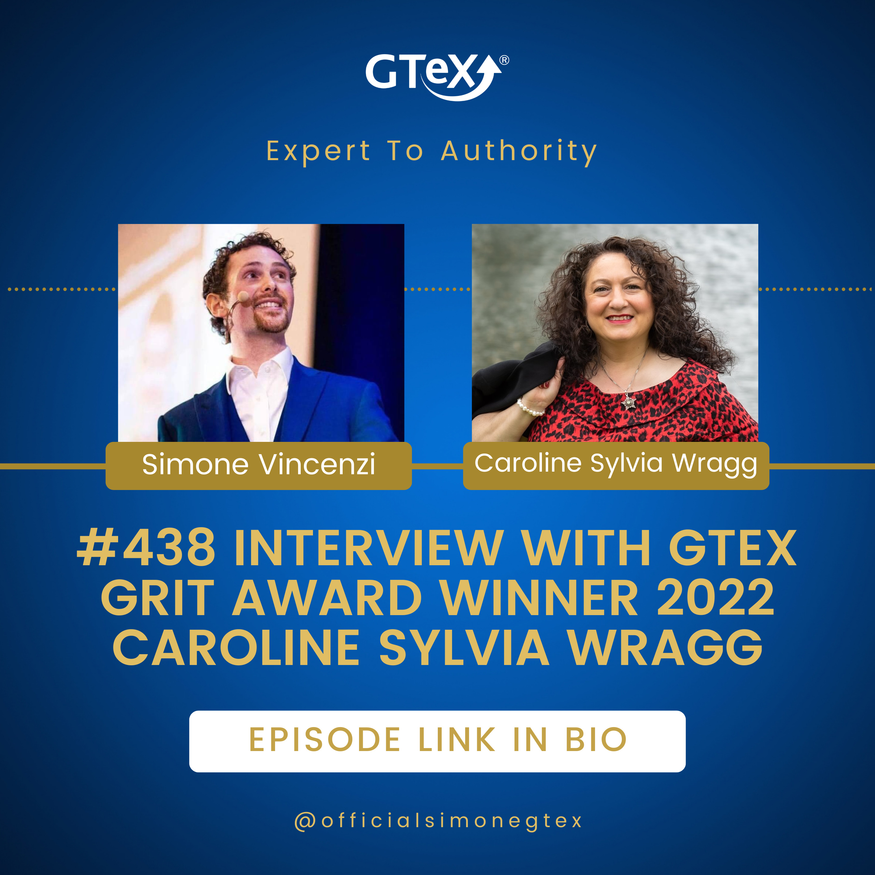 Episode #438 Interview with GTeX Grit Award Winner 2022 Caroline Sylvia Wragg episode artwork