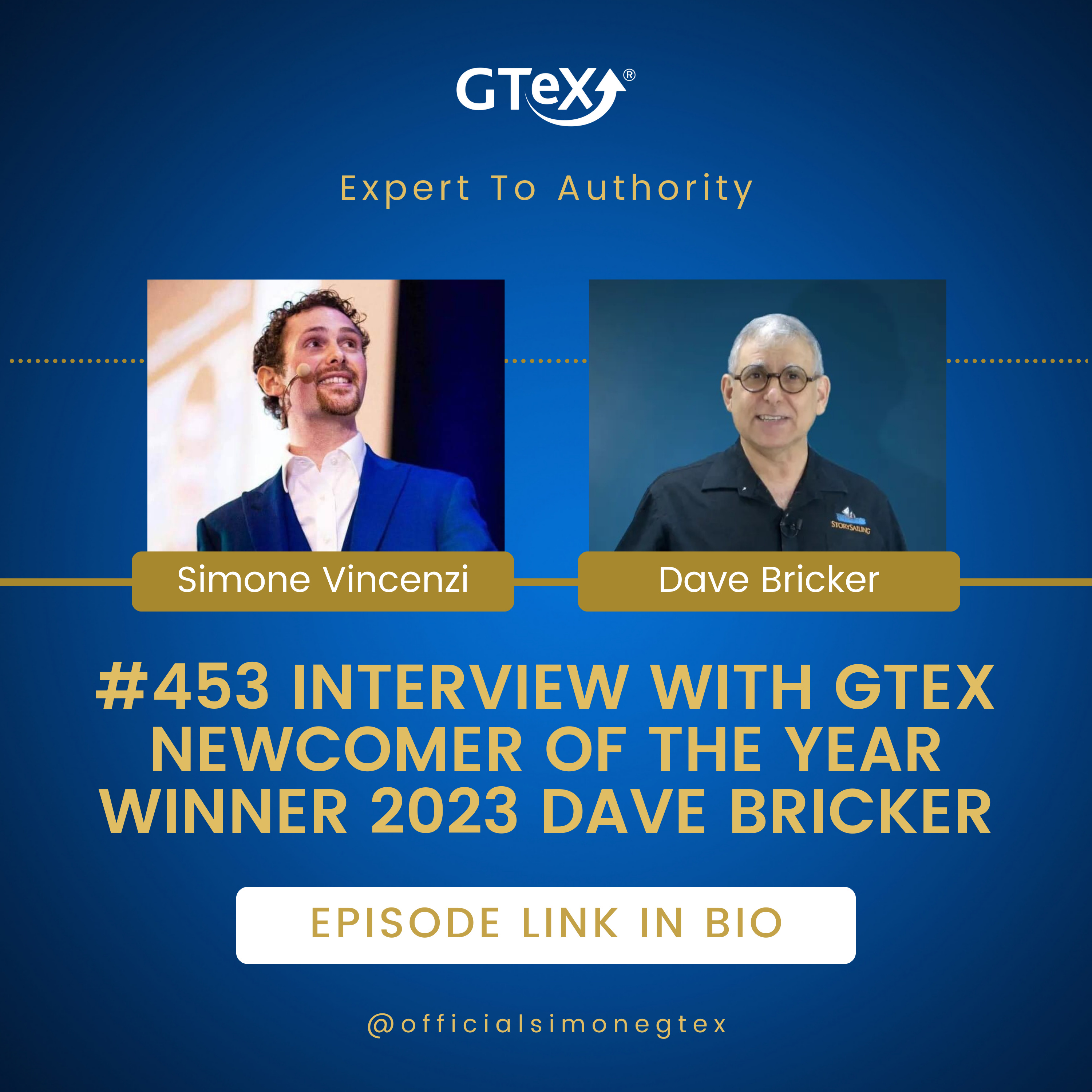 Episode #453 Interview with GTeX Newcomer Of The Year Winner 2023 Dave Bricker episode artwork