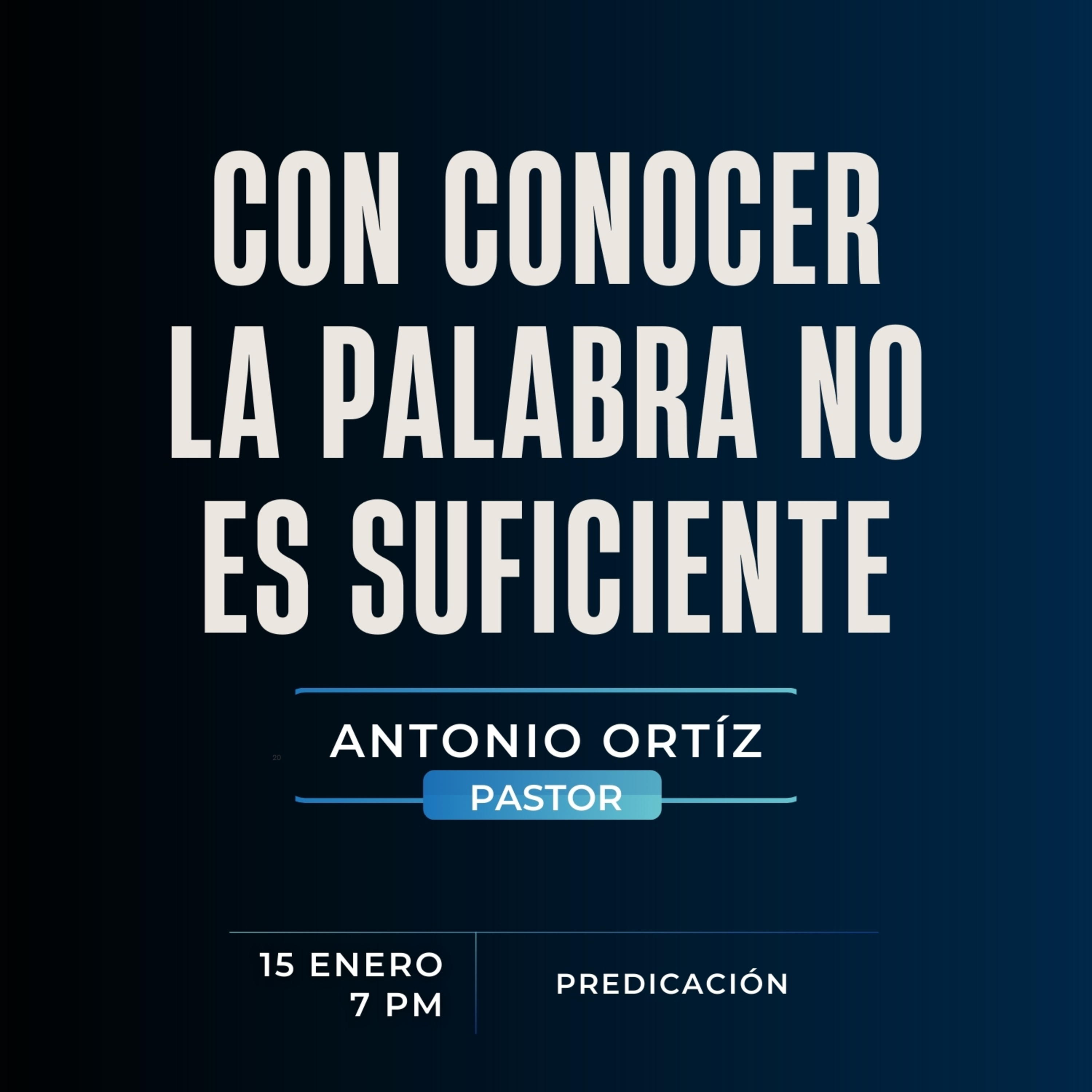 Antonio Ortíz - Con conocer la palabra no es suficiente