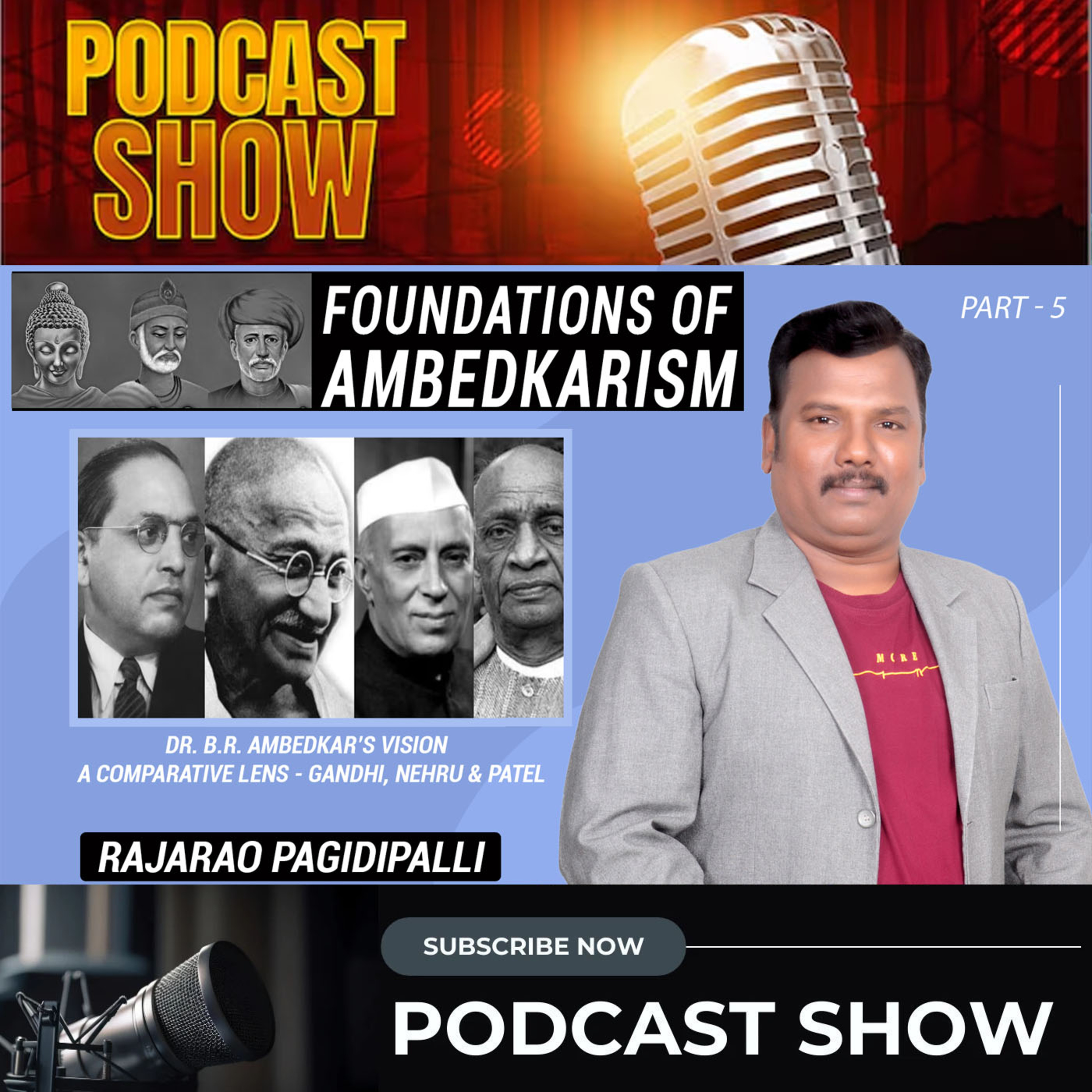 Foundations of Ambedkarism | Buddha, Kabir to Phule | Historical Narrative | Ideological Differences with Gandhi, Nehru, Patel | RajaRao Pagidipalli episode artwork