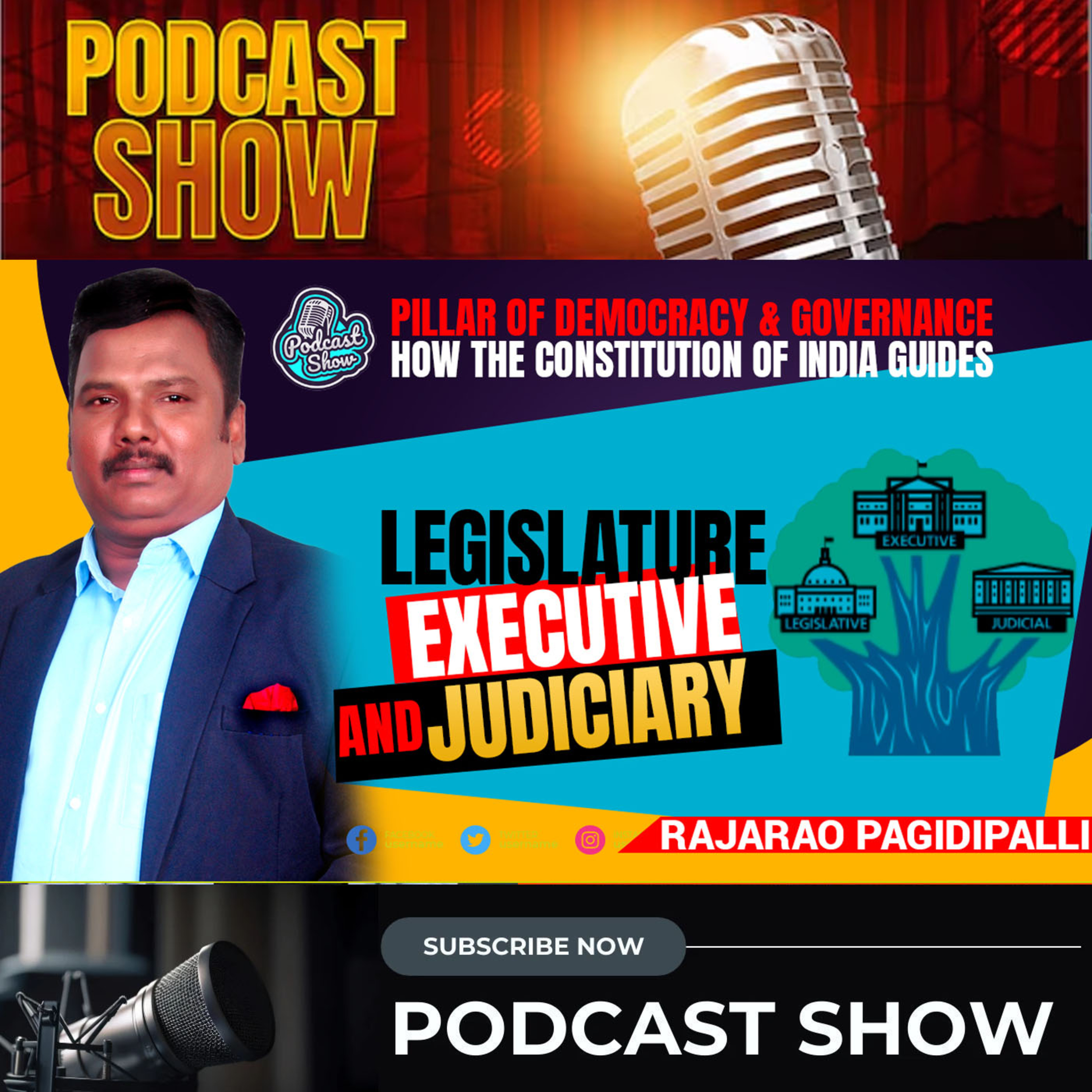 Three Wings of Democracy | Legislature | Executive | Judiciary | How the Constitution of India Guides | RajaRao Pagidipalli episode artwork