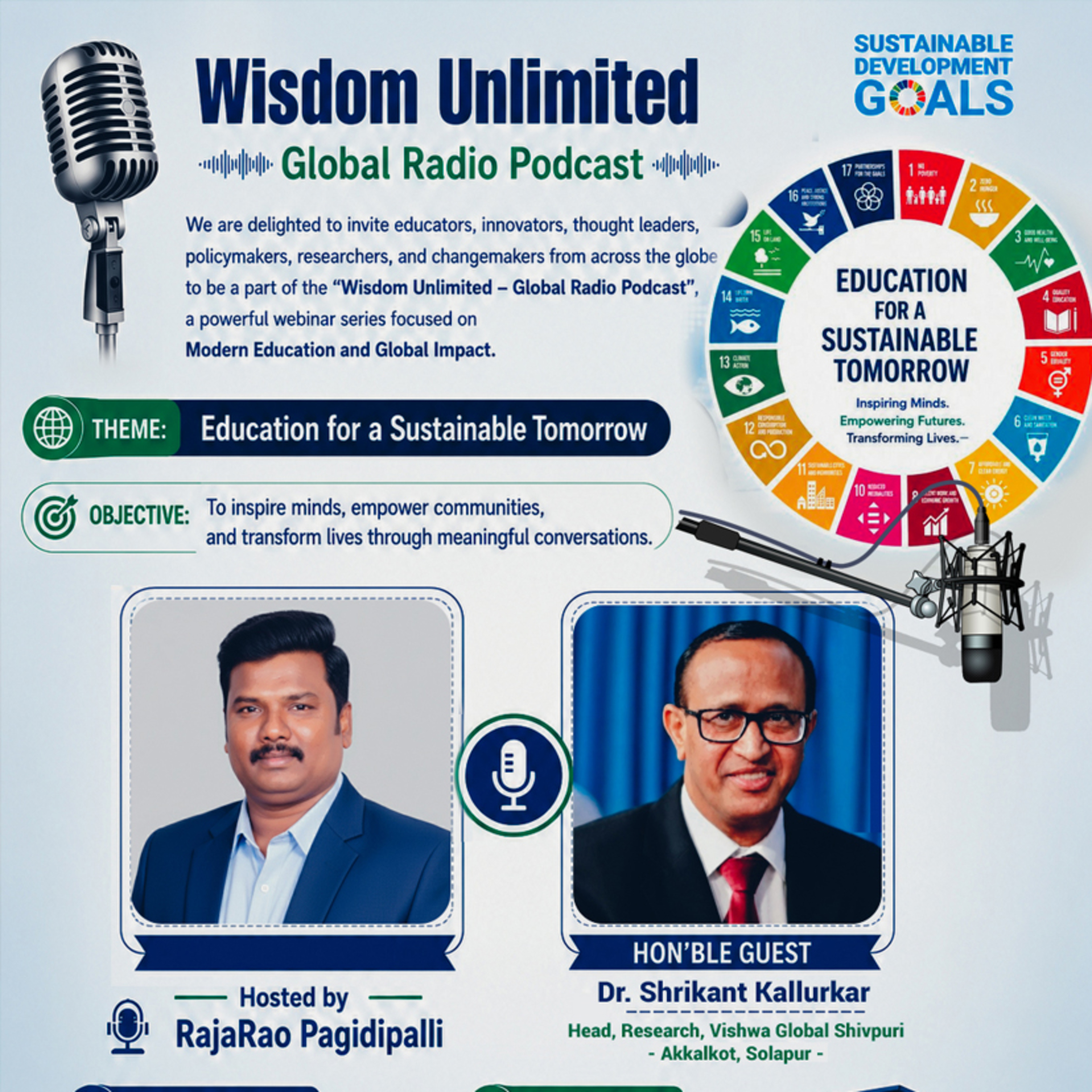 Dr. Shrikanth Kallurkar's Education for a Sustainable Tomorrow: From Human Potential to World Peace - RajaRao Pagidipalli  episode artwork