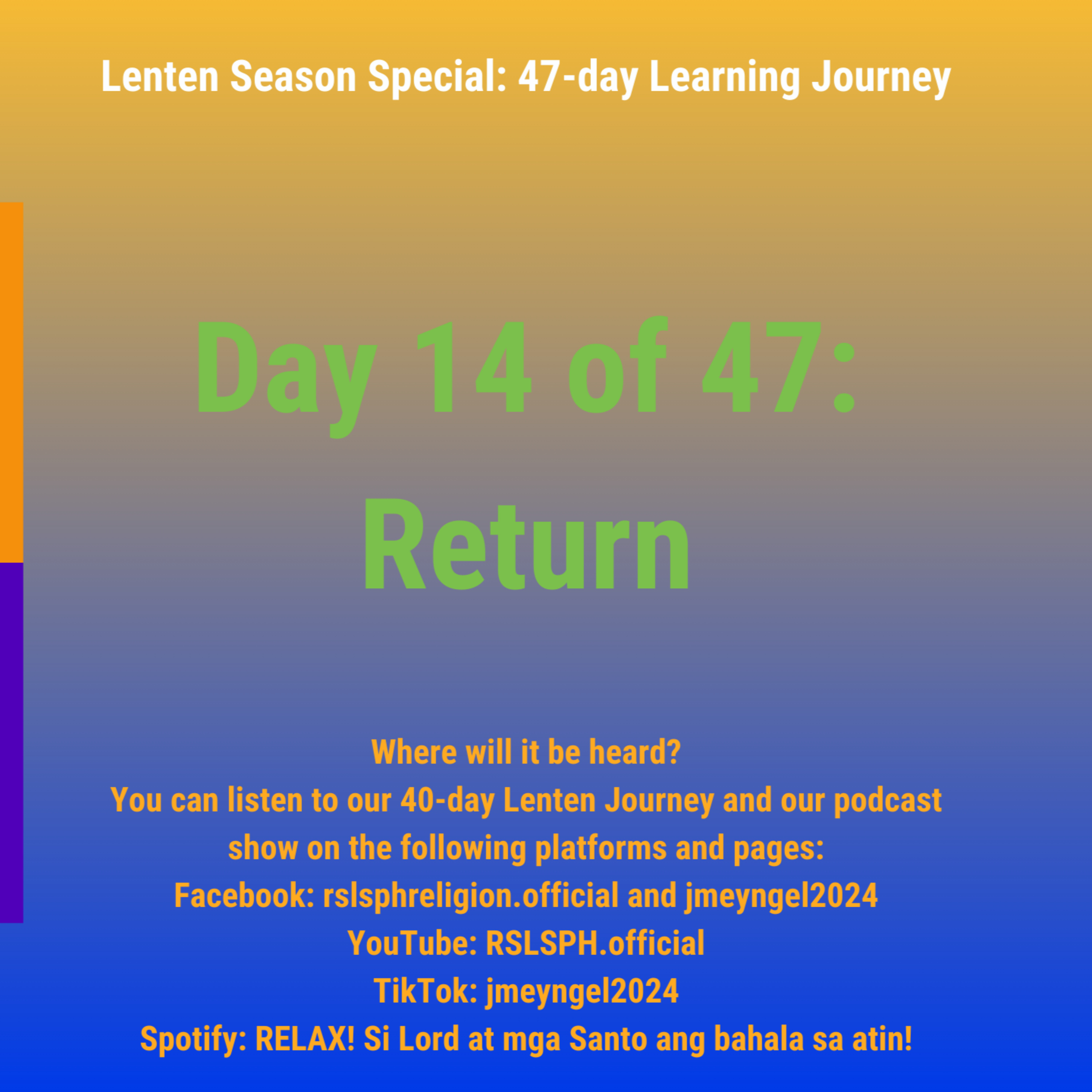 #RSLSPH Bonus Series: Lenten 47-Day Journey (Day 14 of 47) episode artwork