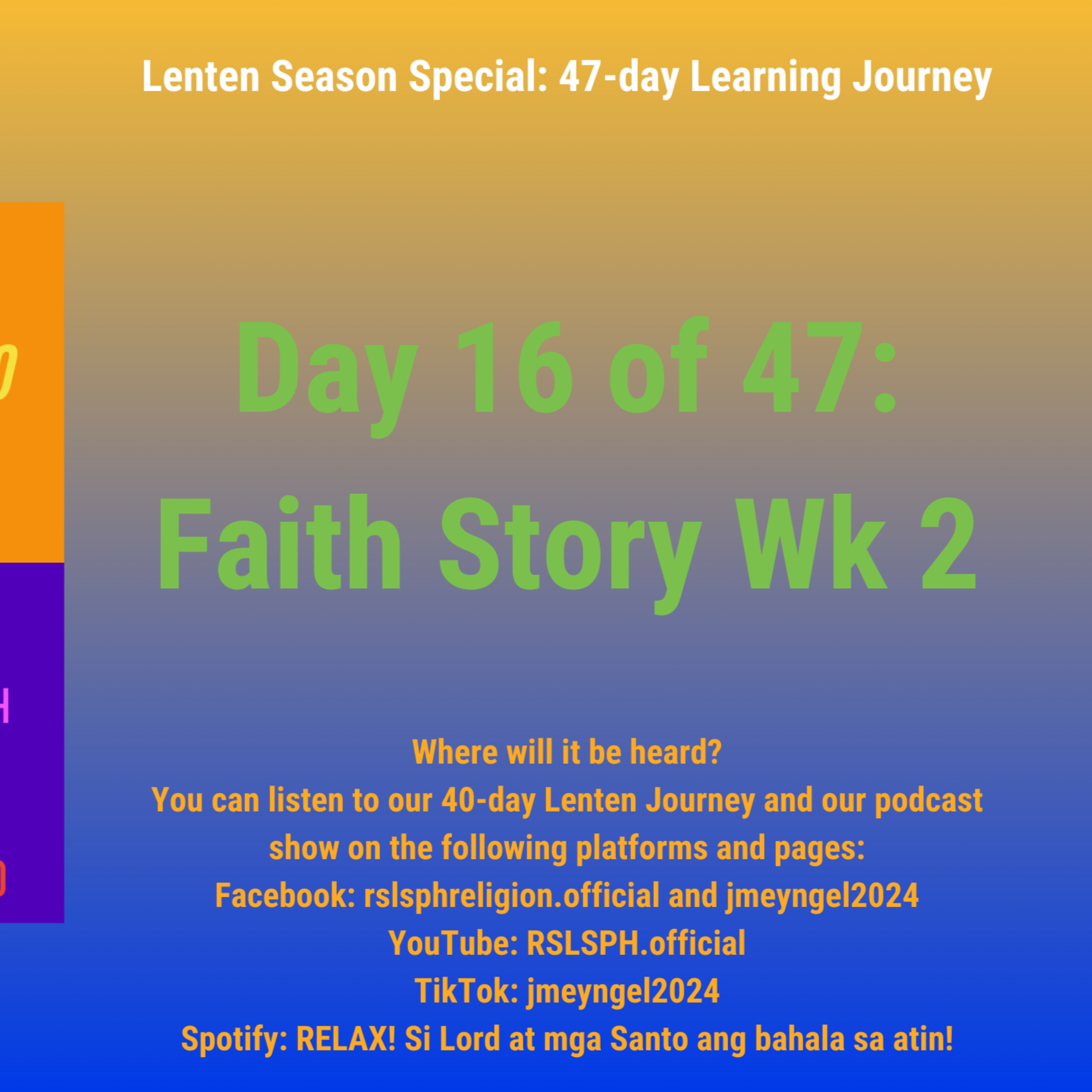 #RSLSPH Lenten 47-day Journey: Day 16 of 47 (Faith Story of Gwen Stefani) episode artwork