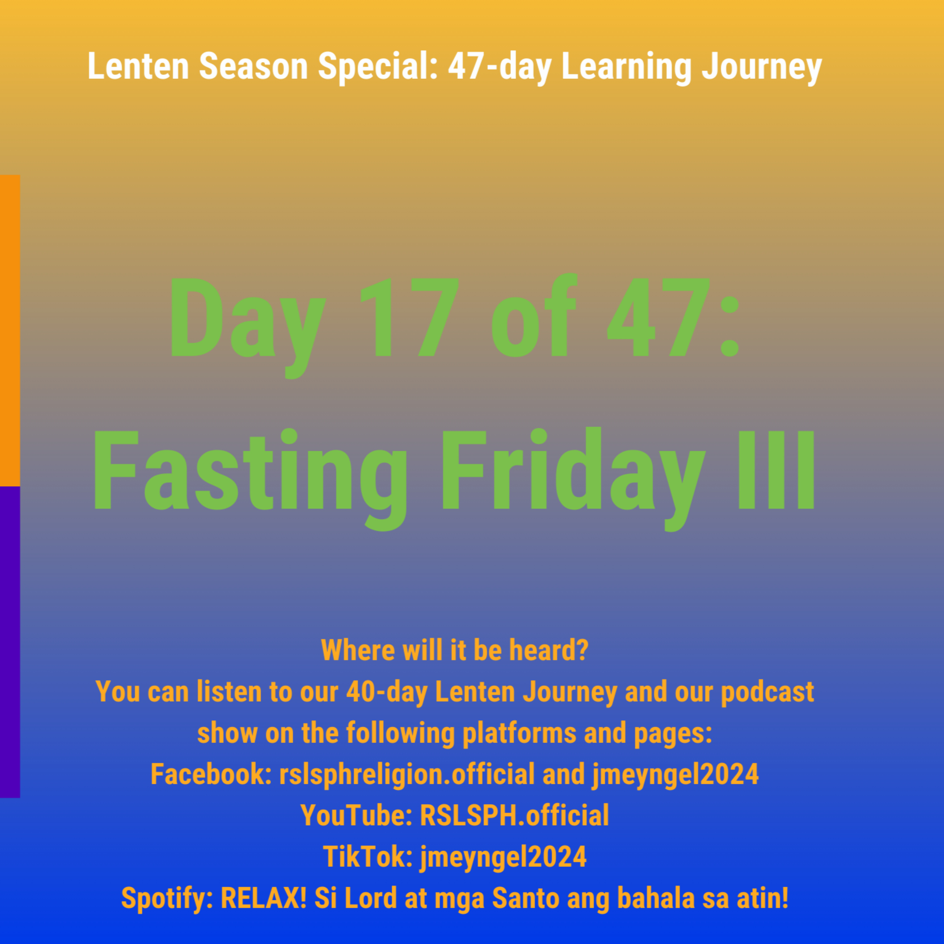 #RSLSPH Bonus Series: Lenten 47-day Journey (Day 17 of 47) episode artwork