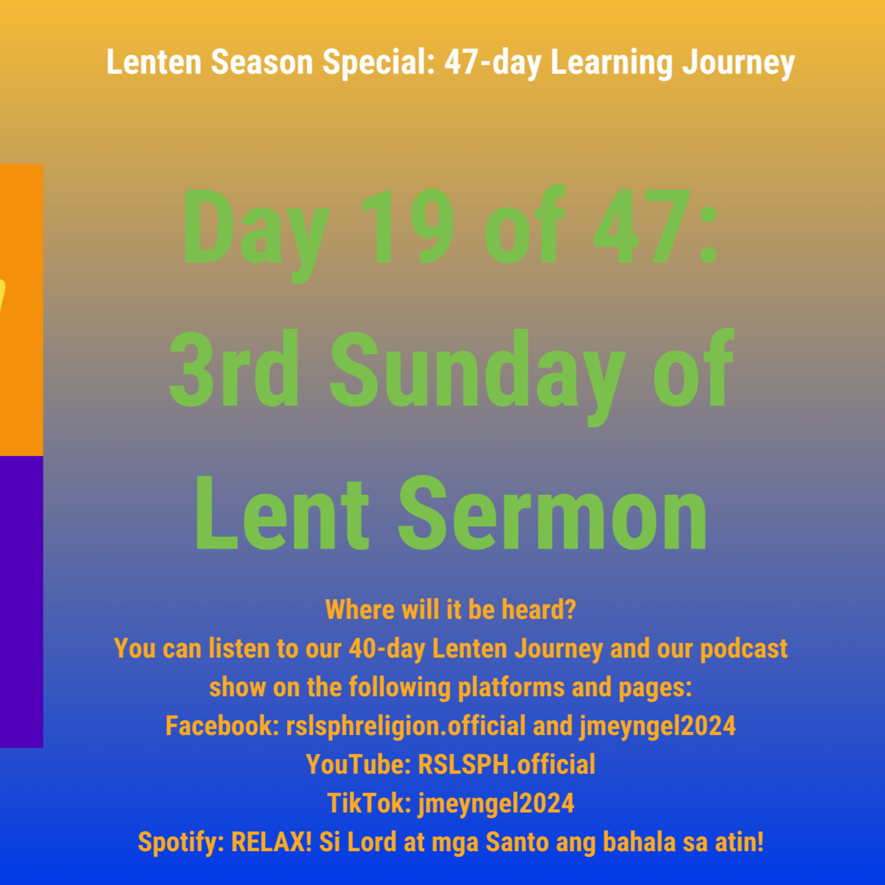 #RSLSPH Bonus Series: Lenten 47-day Journey (Day 19 of 47) episode artwork