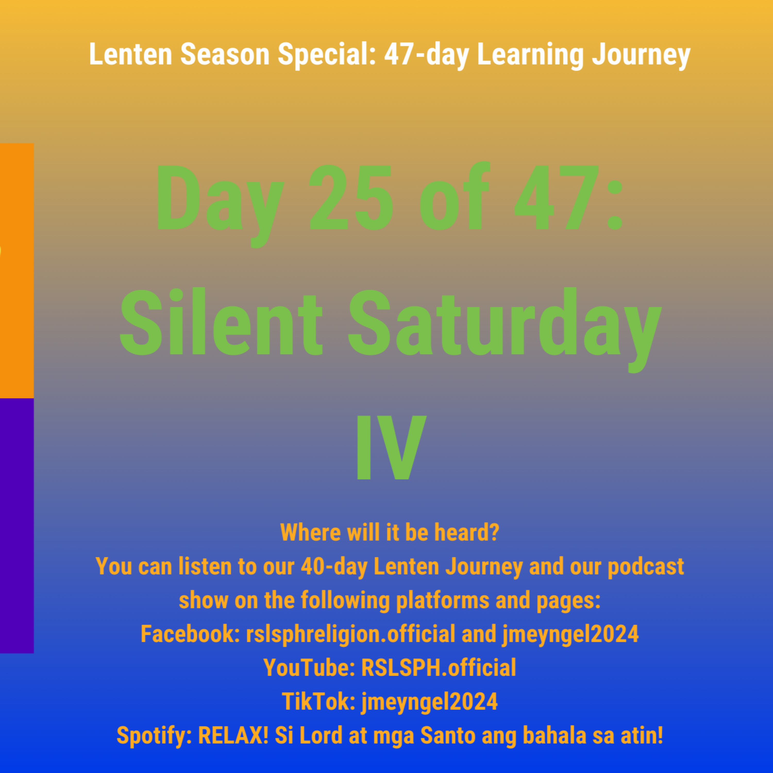#RSLSPH Bonus Series: Lenten 47-day Journey (Day 25 of 47) episode artwork