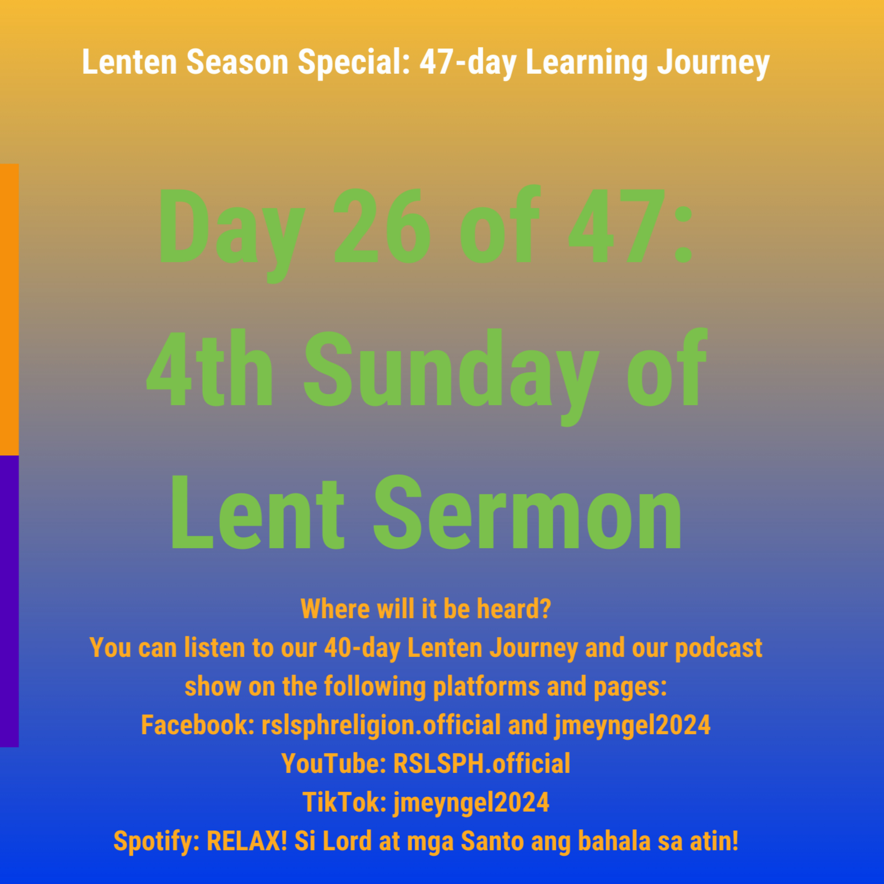 #RSLSPH Bonus Series: Lenten 47-day Journey (Day 26 of 47) episode artwork