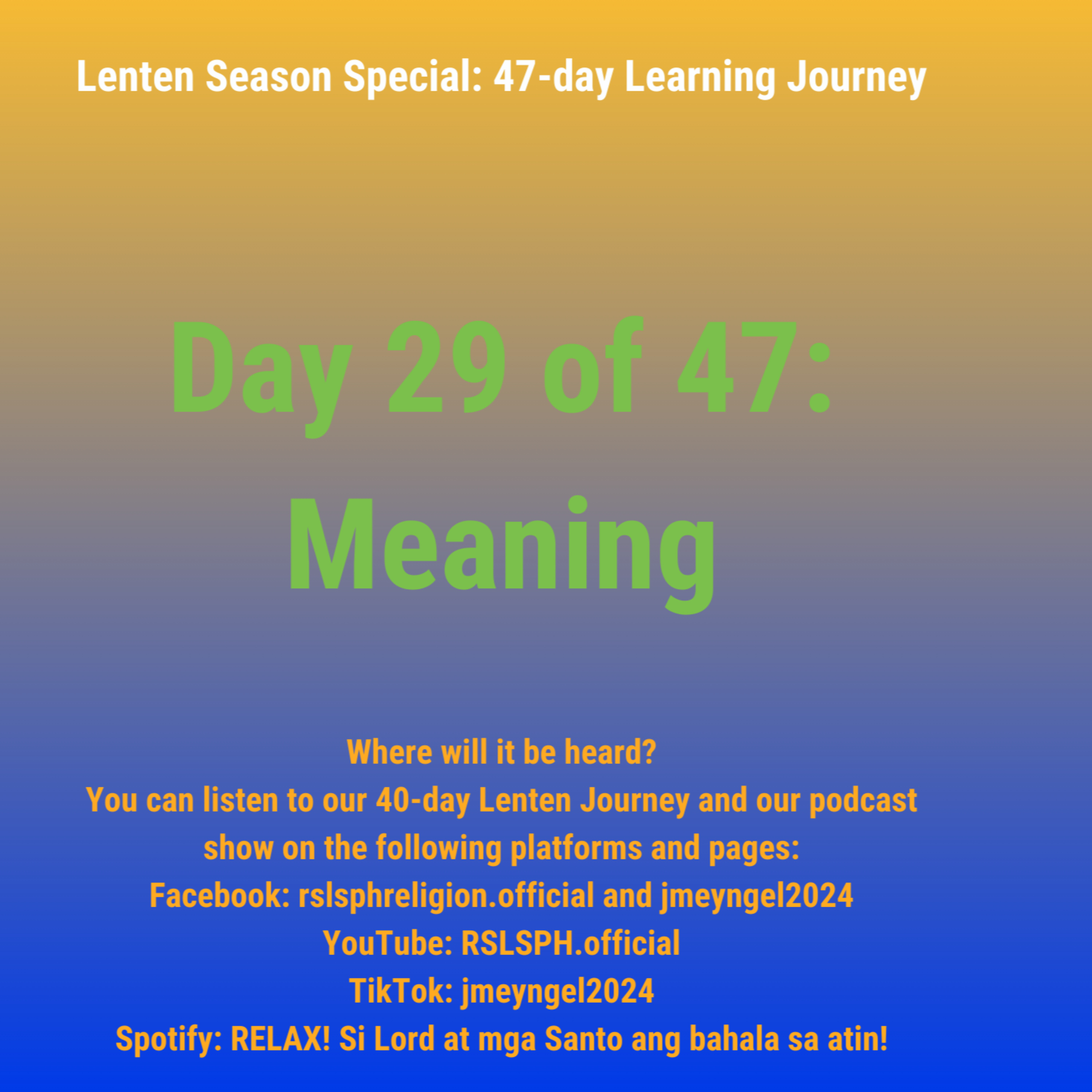 #RSLSPH Bonus Series: Lenten 47-day Journey (Day 29 of 47) episode artwork