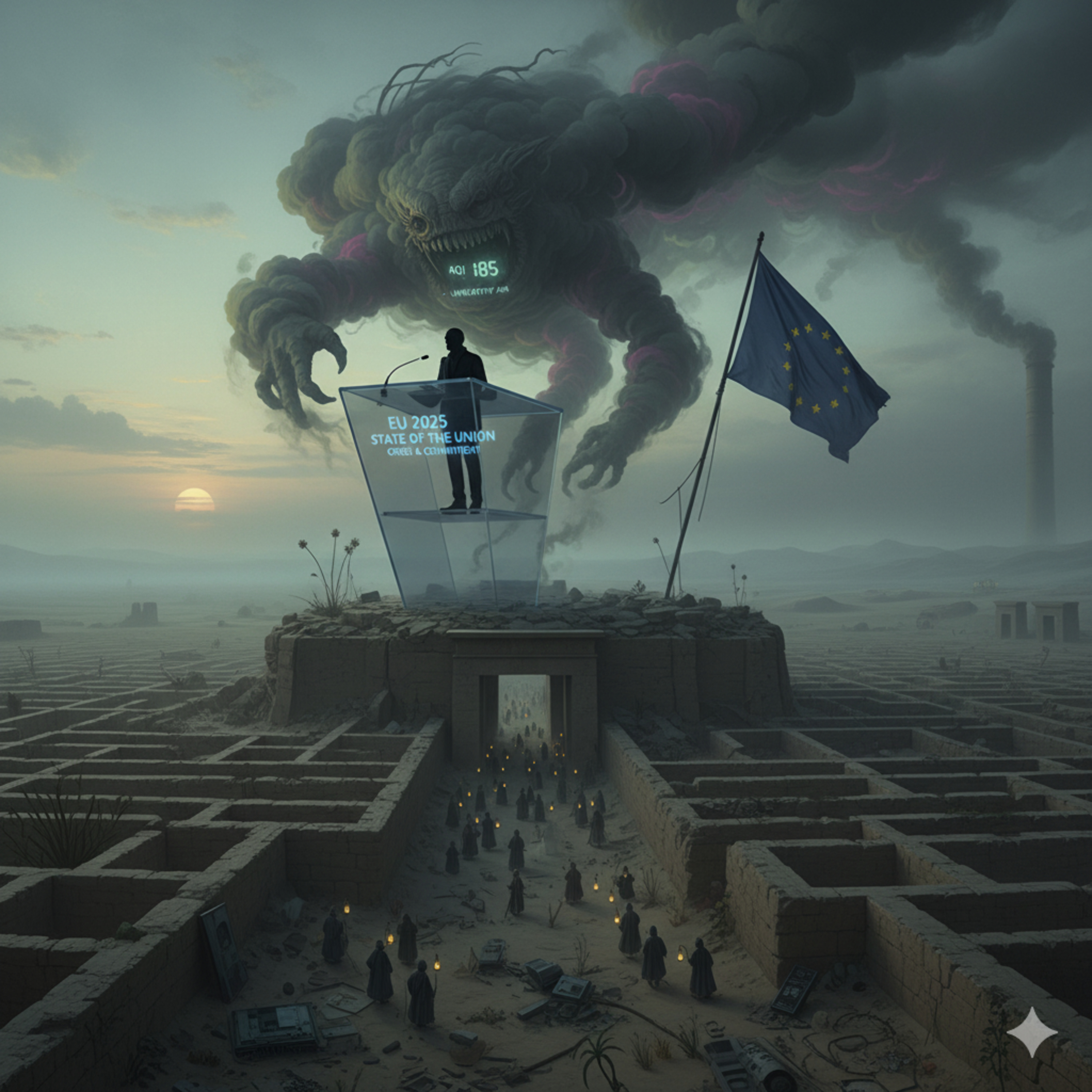 #346 - AQI, Laberinto de Hawara, UE 2025 Estado de la Union 🐊 🧩🏢 episode artwork
