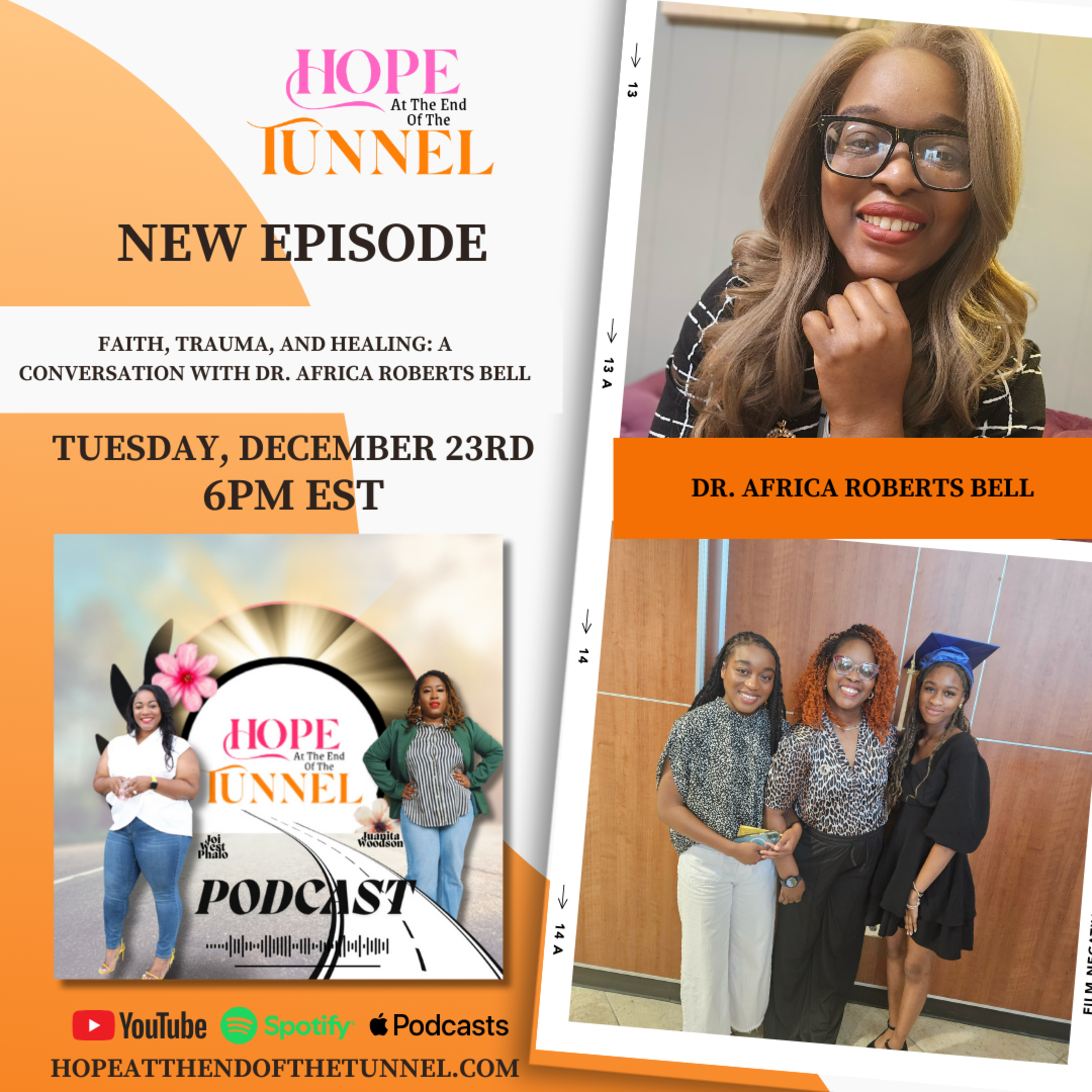 Faith, Trauma, and Healing: A Conversation with Dr. Africa Roberts Bell | Hope at the End of the Tunnel Podcast episode artwork