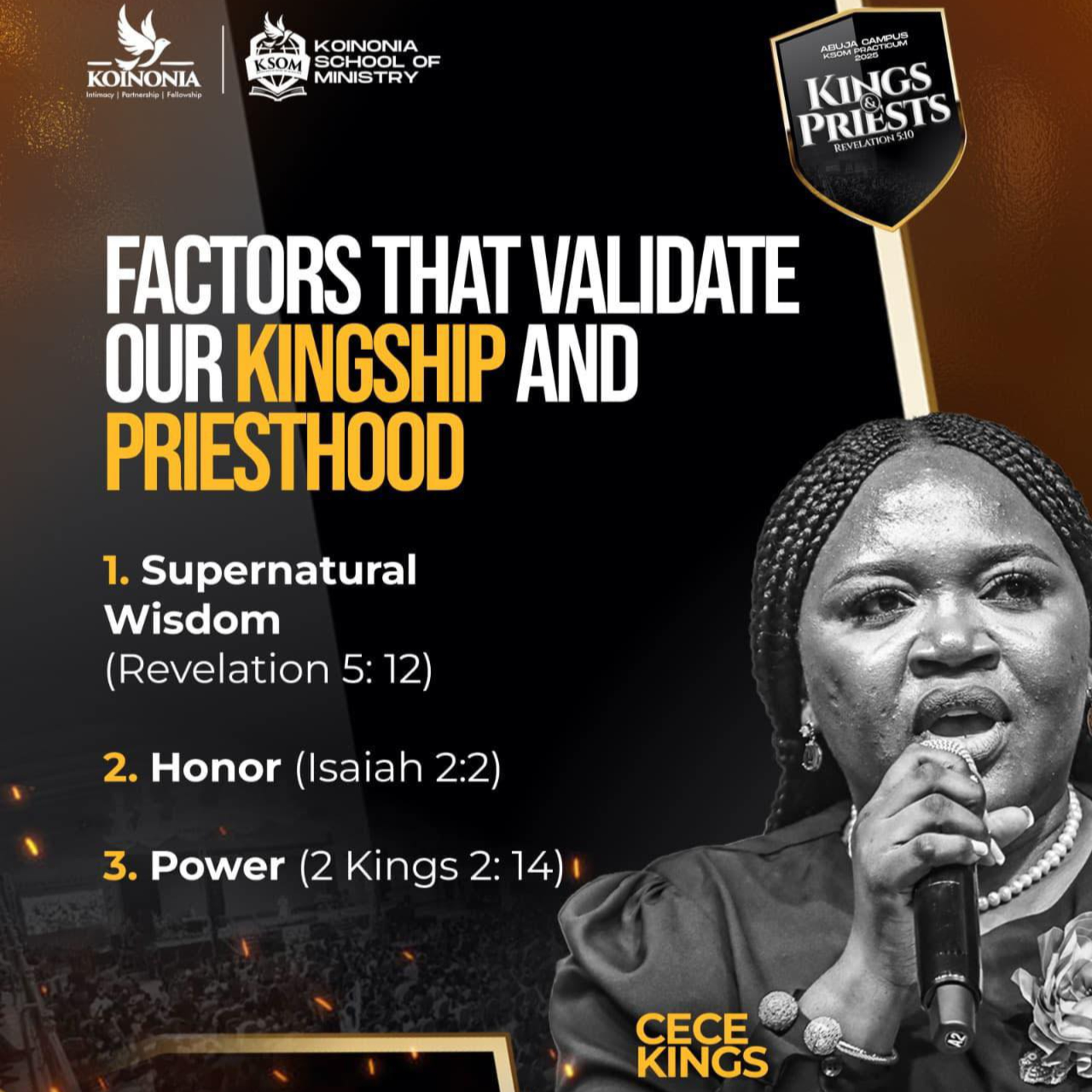 KINGS & PRIESTS: VALIDATING THE SUPERNATURAL LIFE BY MINISTER CECE KINGS (KOINONIA GLOBAL) episode artwork