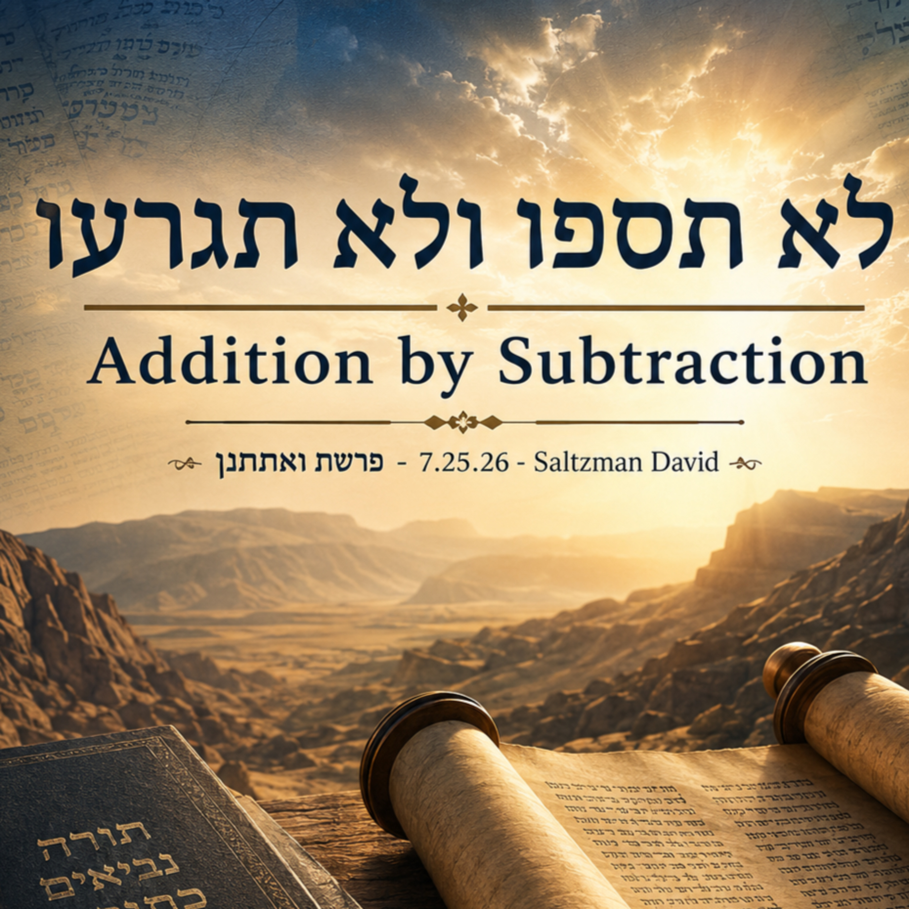 לֹא תֹסִפוּ וְלֹא תִגְרְעוּ - Subtraction by Addition - פרשת ואתחנן  episode artwork