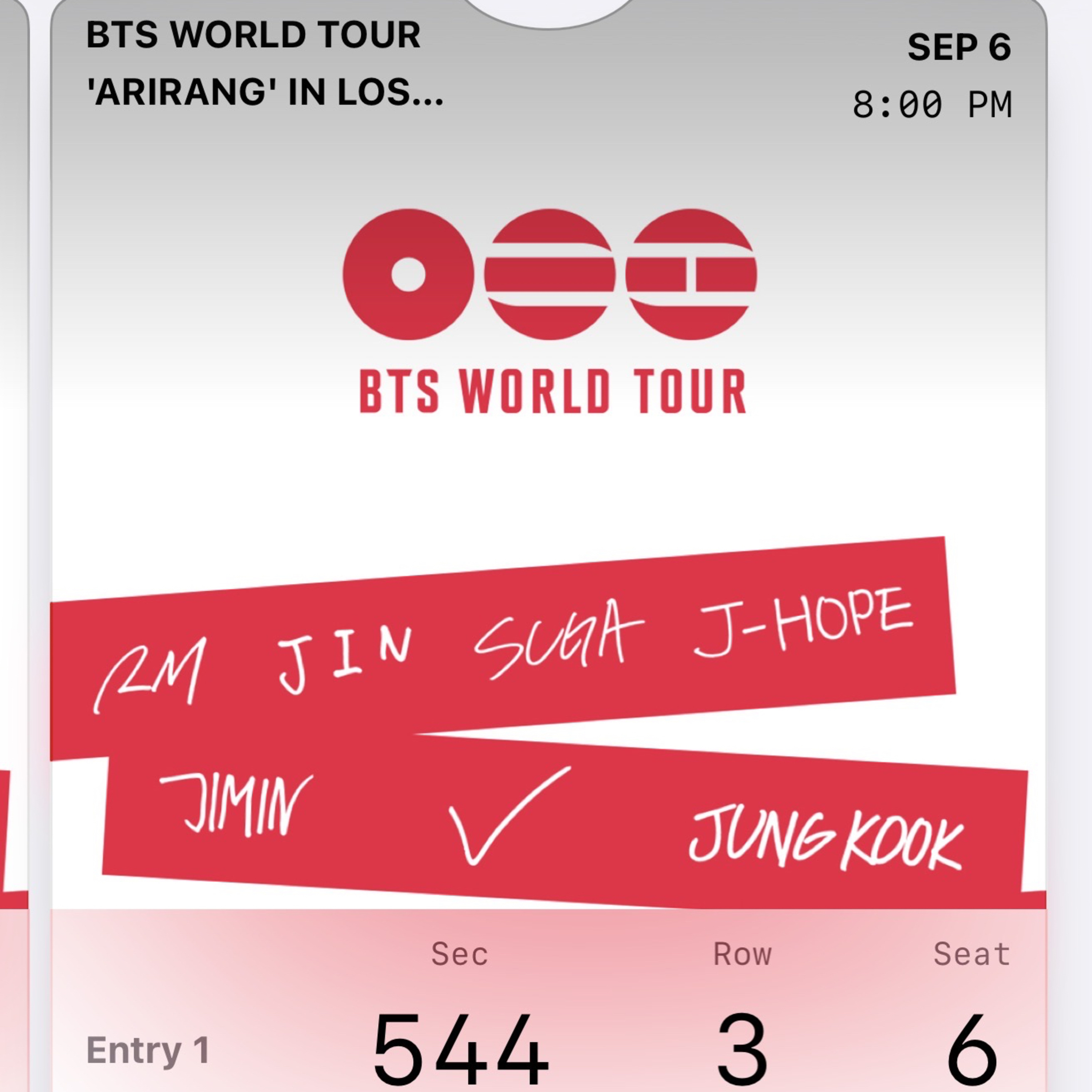 I had finally got my two bts concert tickets today from Ticketmaster email today